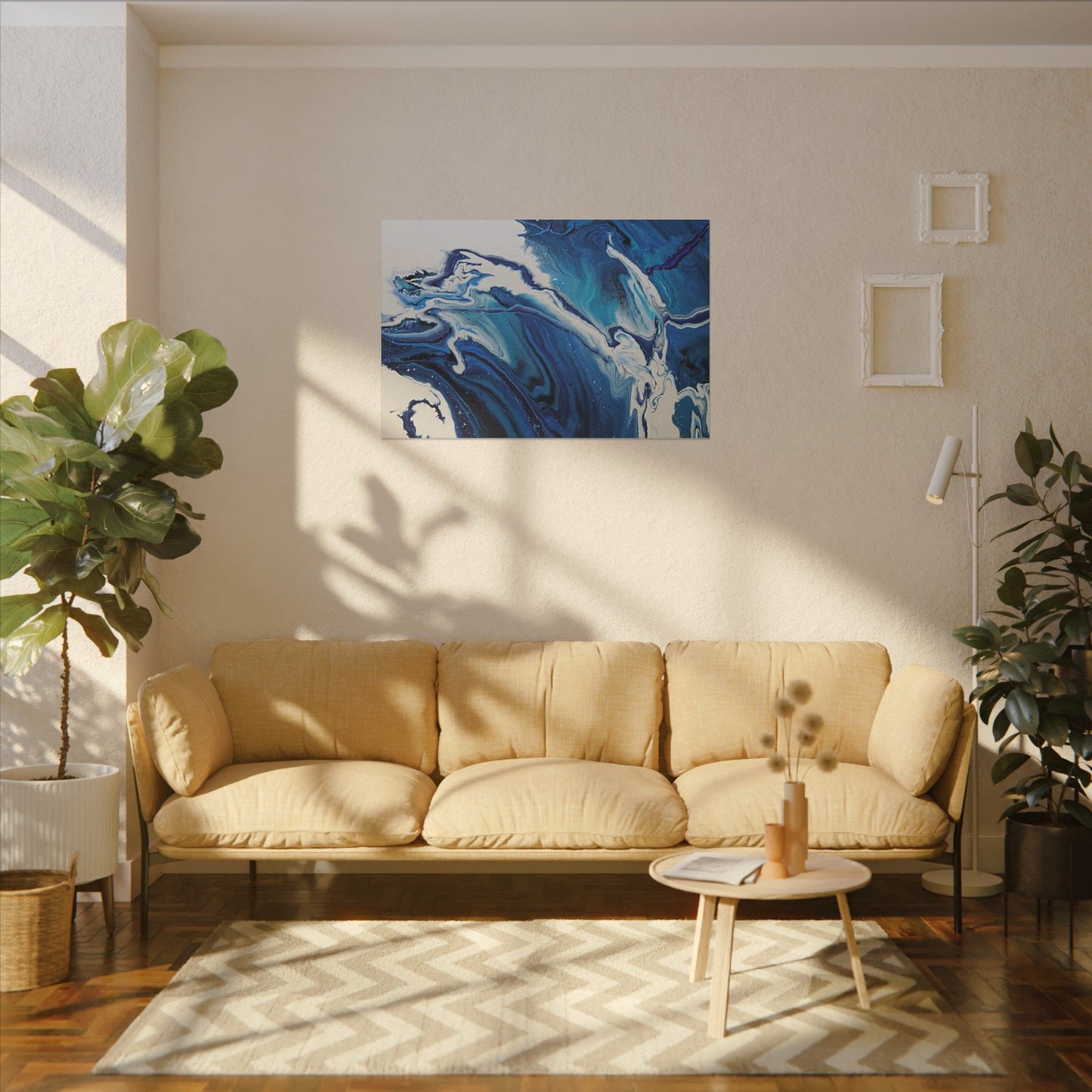 Ocean in Motion (Horizontal) Modern Ocean-Inspired Abstract Art for Beach House Decor