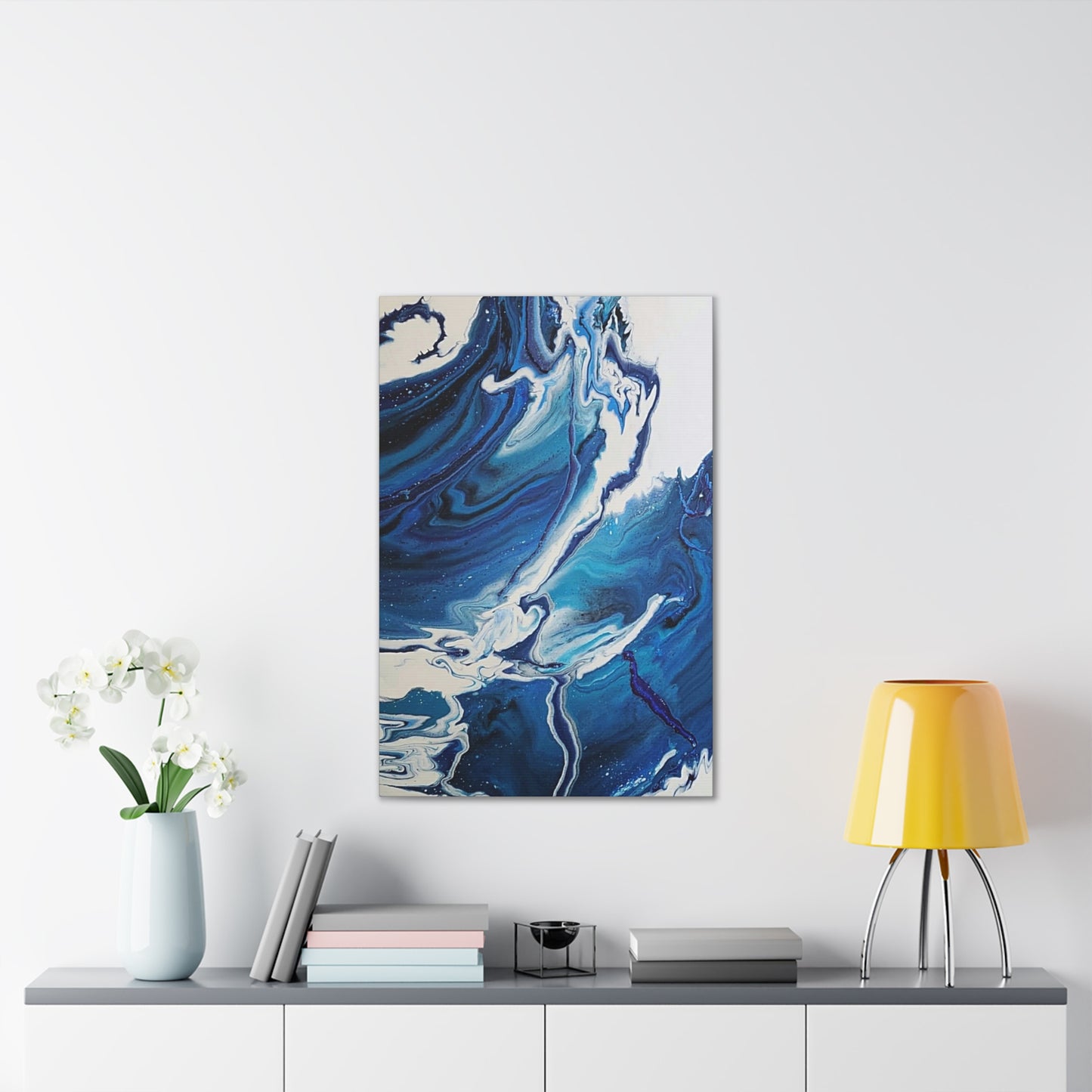Ocean in Motion (Vertical) Modern Ocean-Inspired Abstract Art for Beach House Decor
