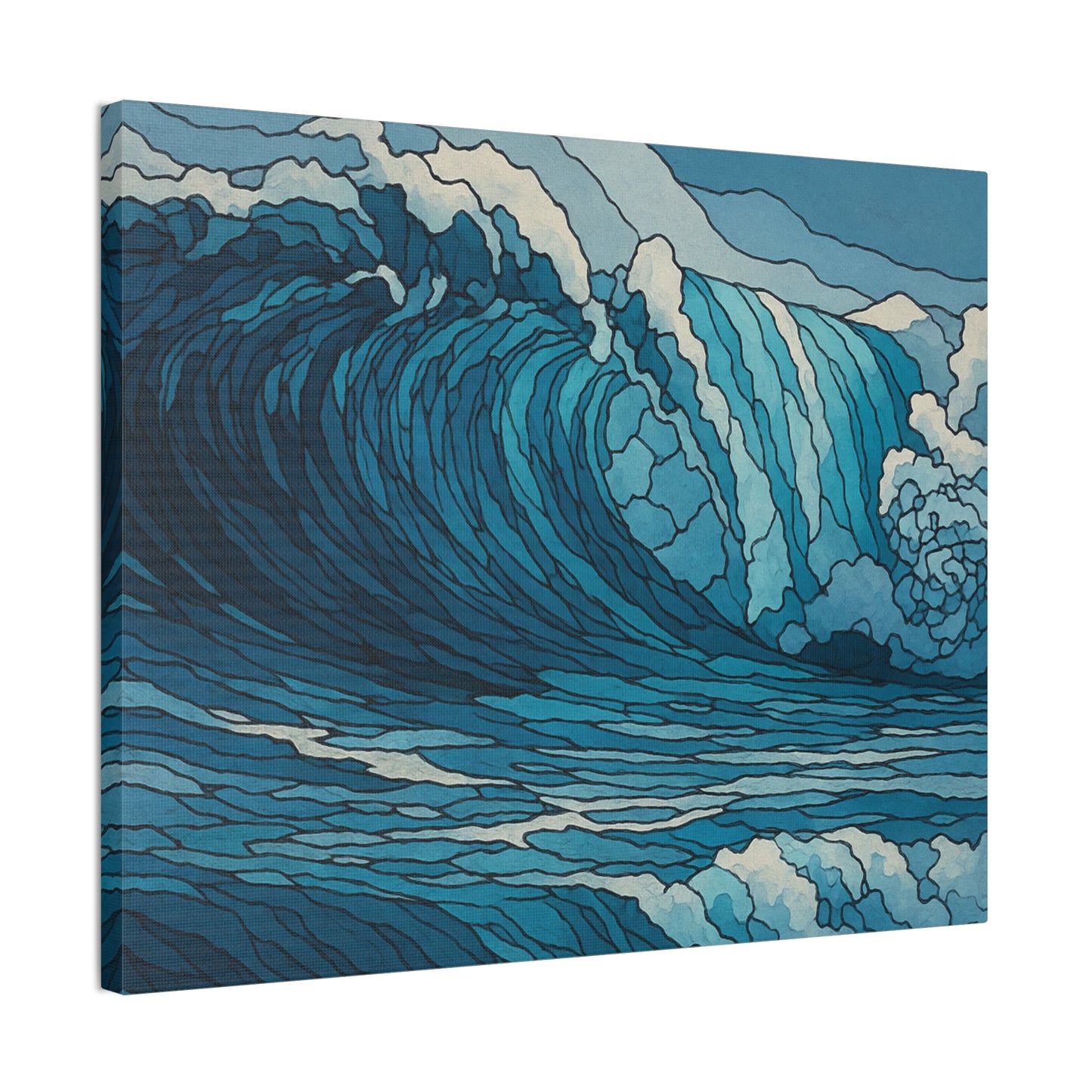 Tidal Energy, Abstract Digital Watercolor Wave Painting