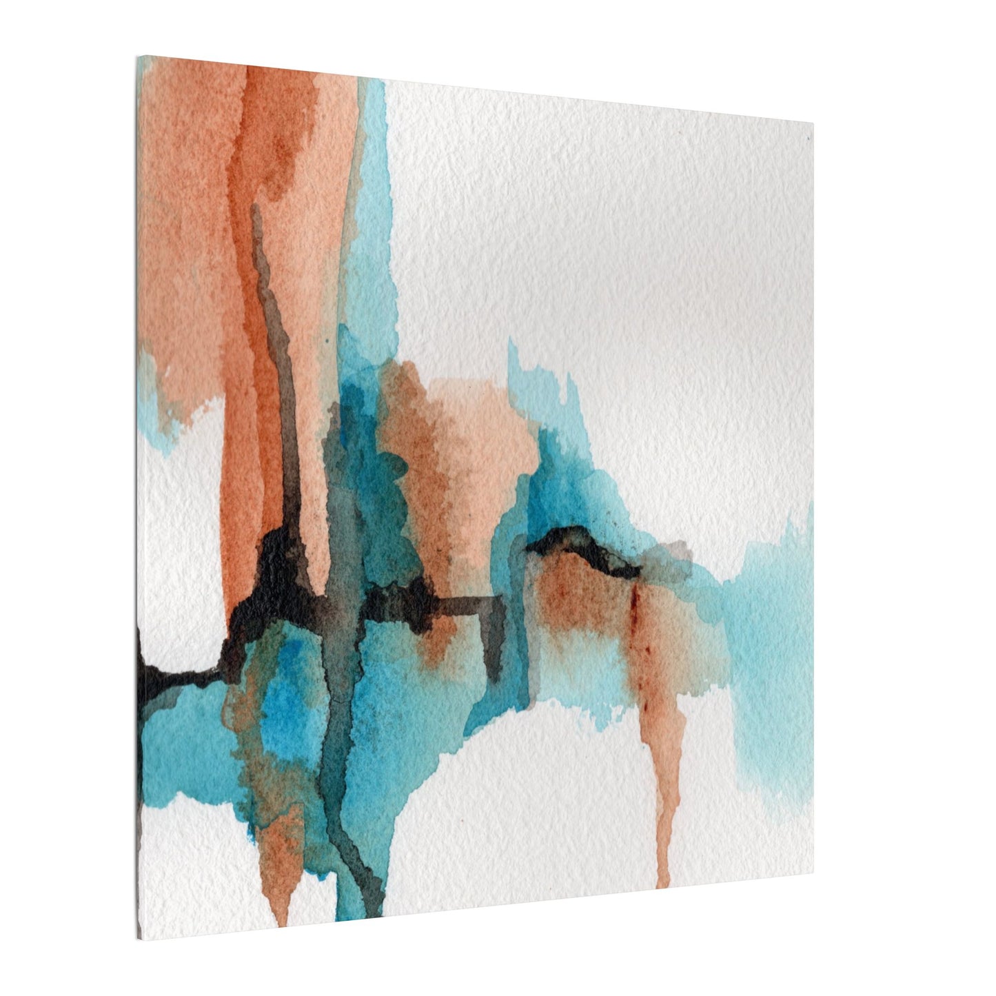 Desert Currents-Boho Abstract Wall Art in Copper and Turquoise
