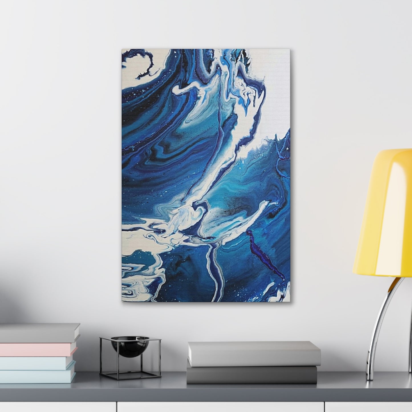 Ocean in Motion (Vertical) Modern Ocean-Inspired Abstract Art for Beach House Decor