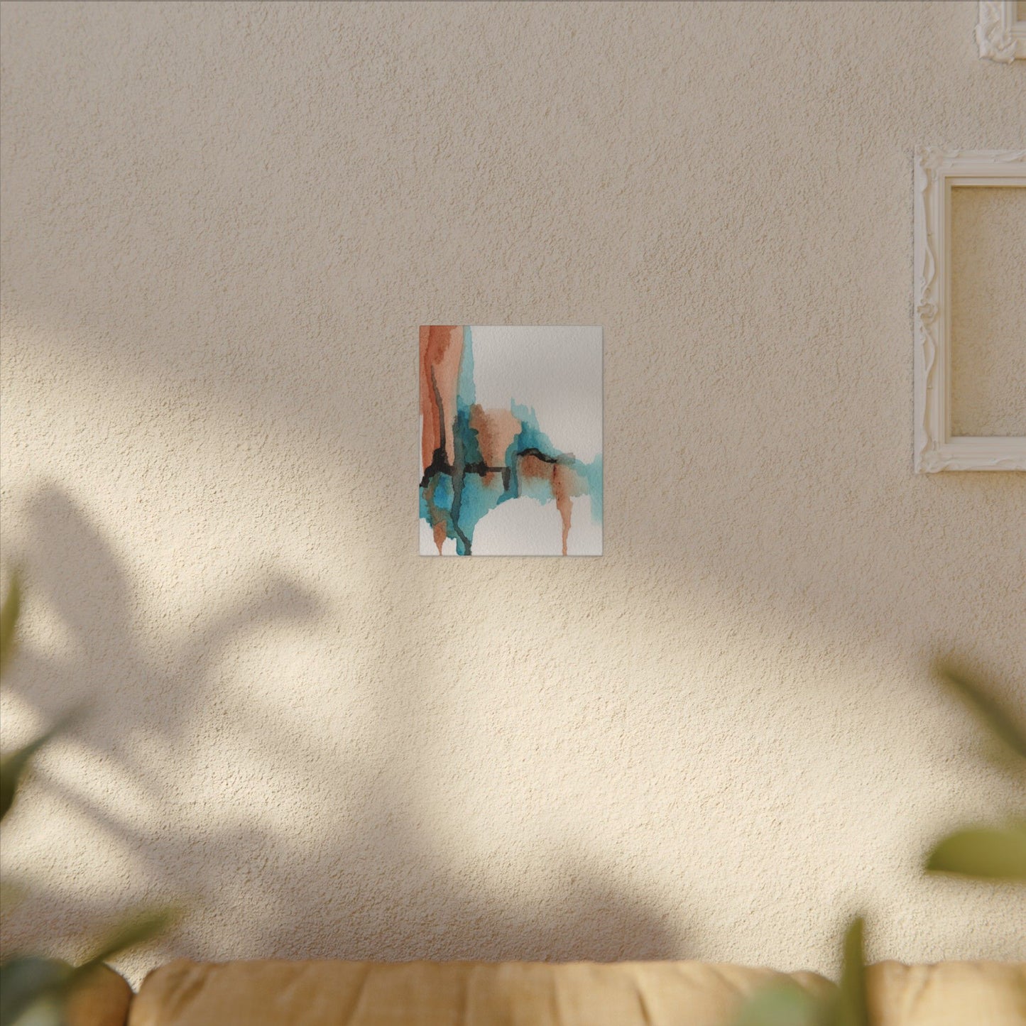 Desert Currents-Boho Abstract Wall Art in Copper and Turquoise
