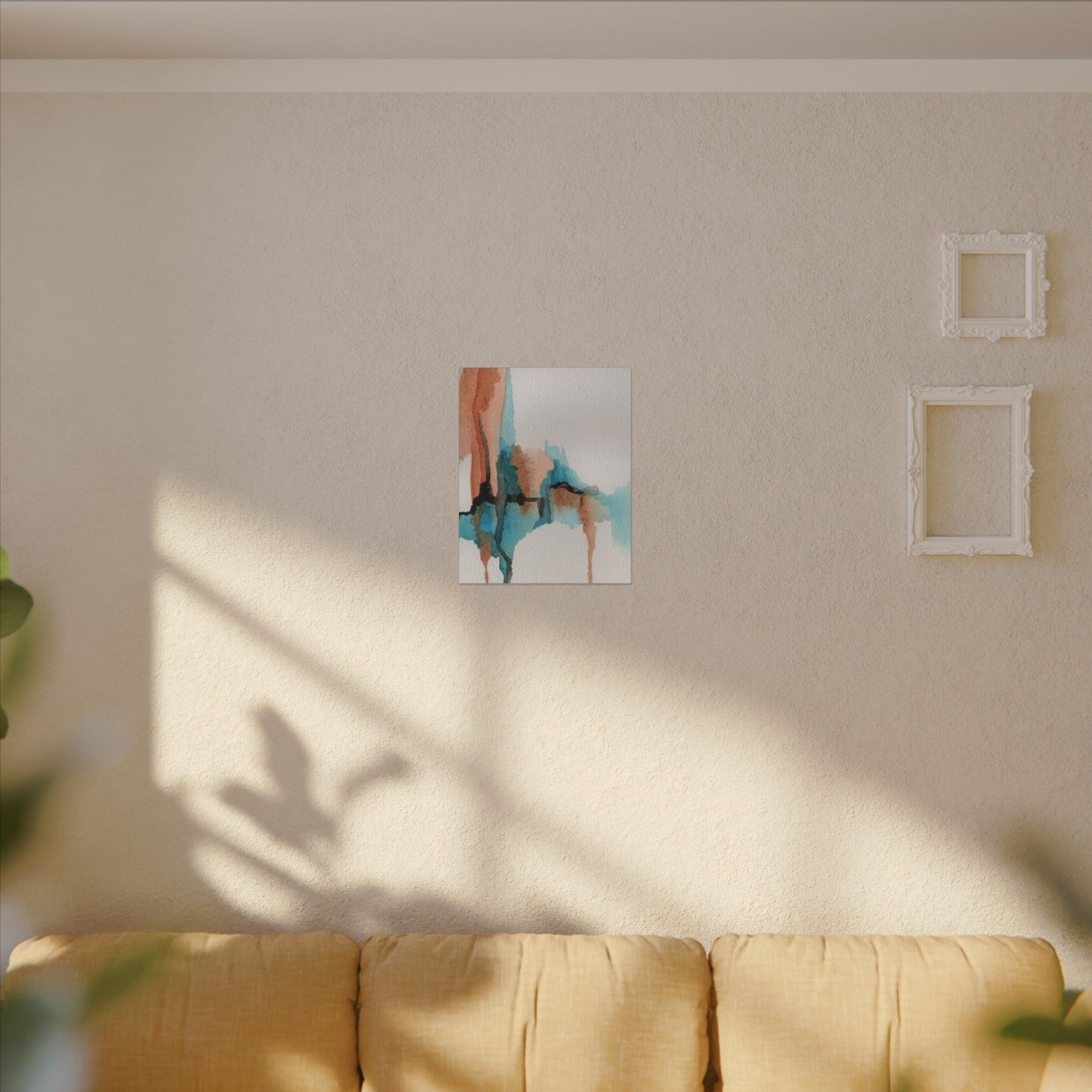 Desert Currents-Boho Abstract Wall Art in Copper and Turquoise