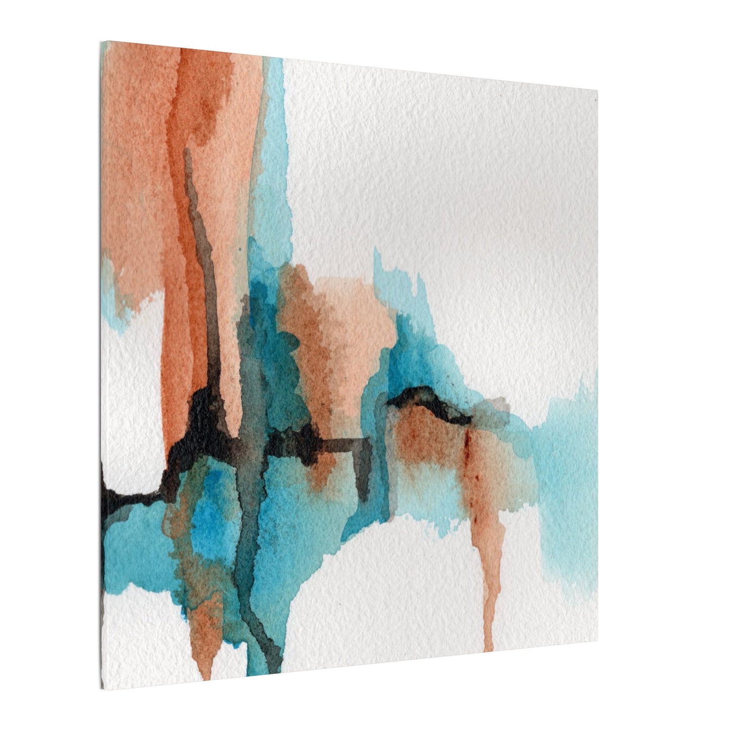 Desert Currents-Boho Abstract Wall Art in Copper and Turquoise