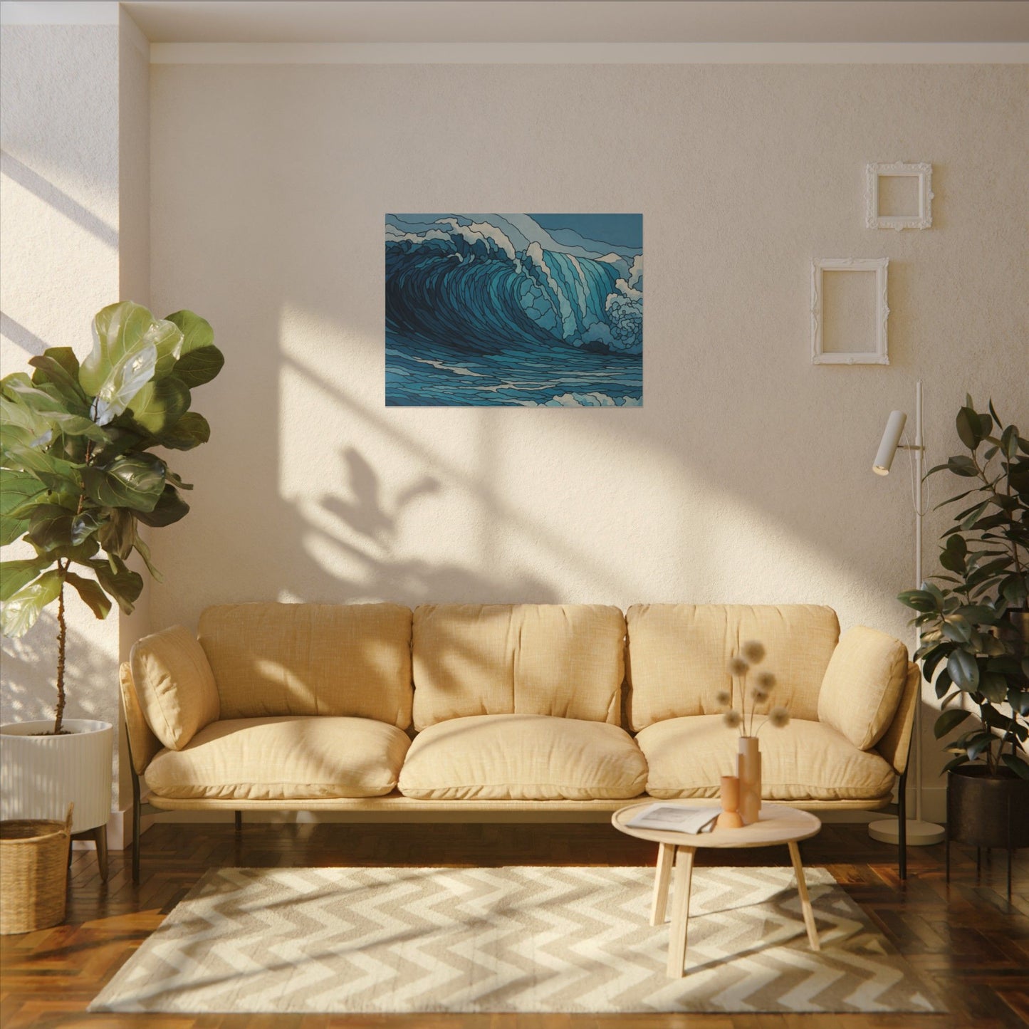 Ocean in Motion – Digital Watercolor Abstract Wave Wall Art Print
