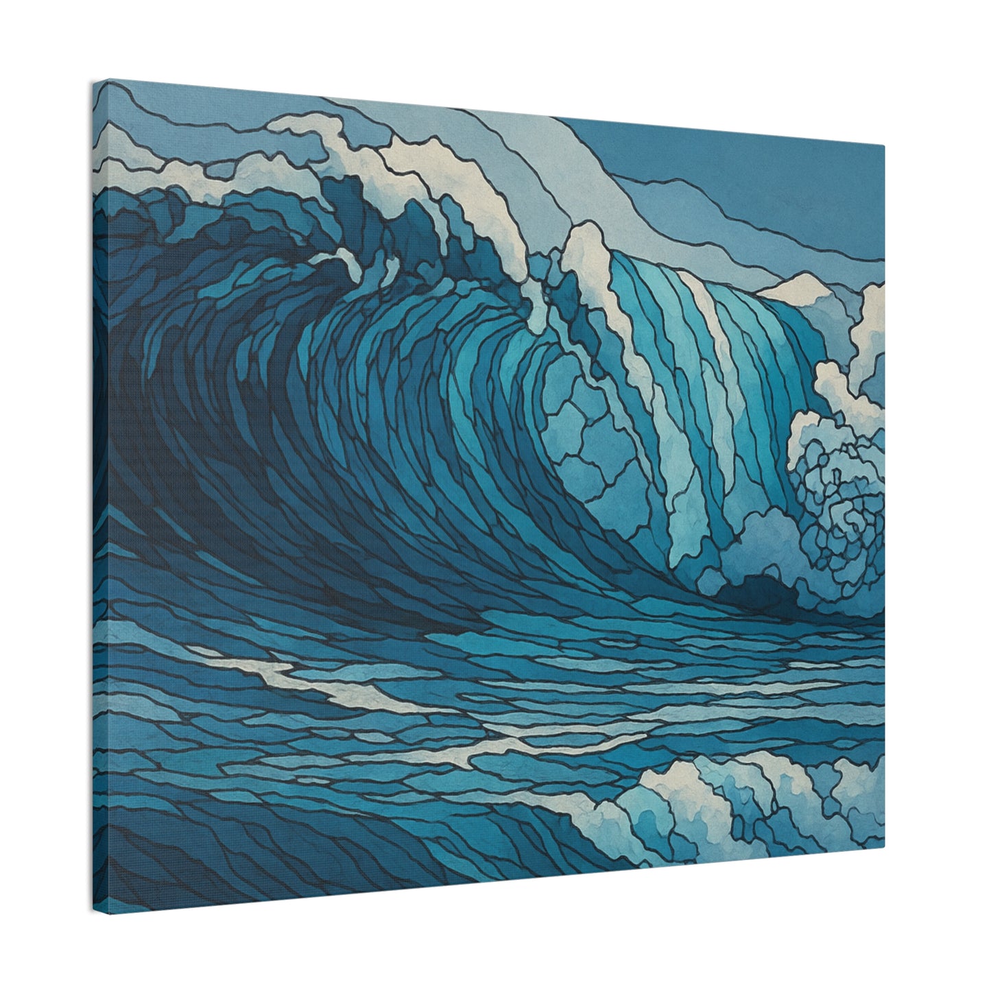 Tidal Energy, Abstract Digital Watercolor Wave Painting