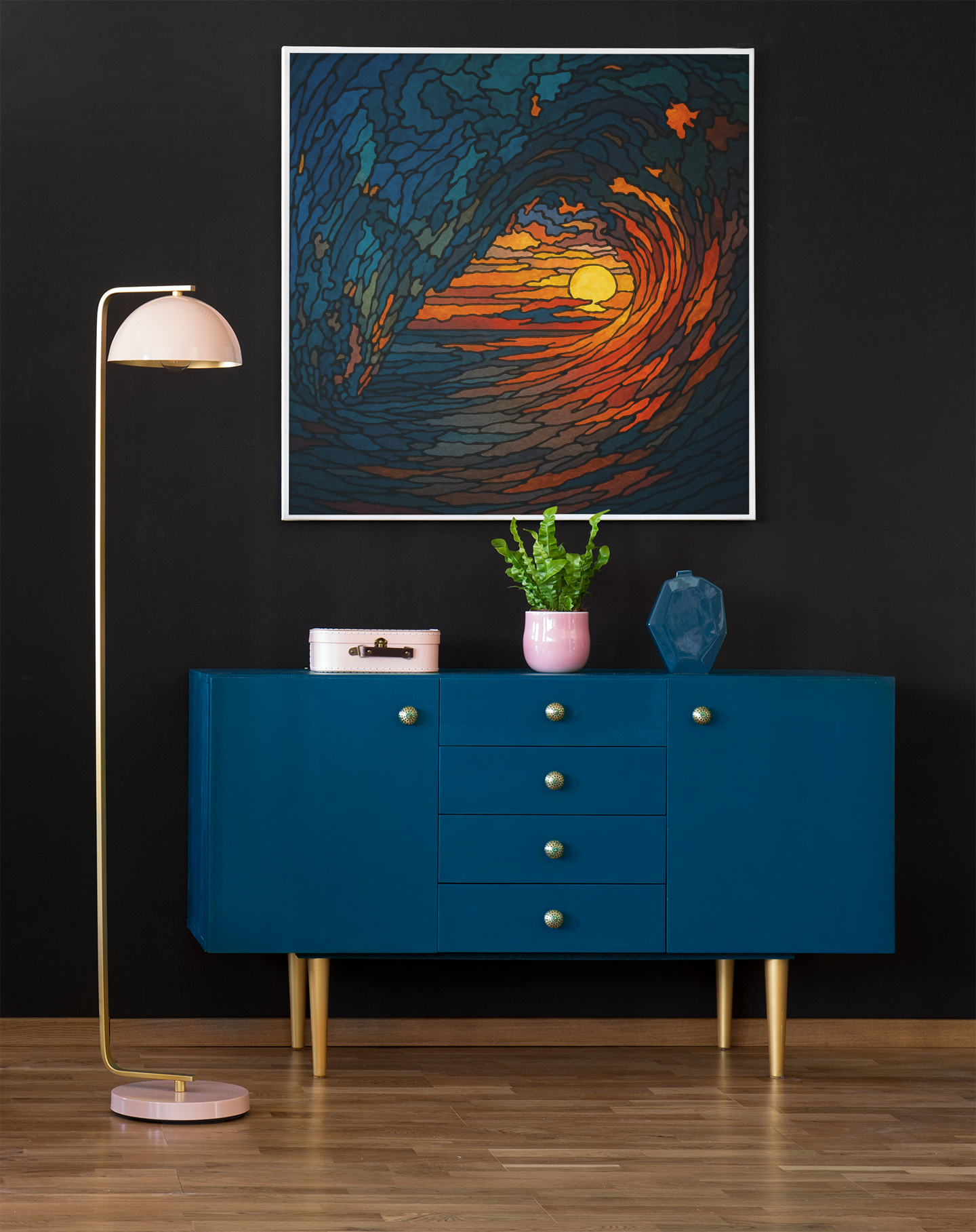 Sunset Barrel Wave-Matte Canvas Art, Sunset Wall Decor, Beach House Decoration, Coastal Home Decor, Gift for Art Lovers