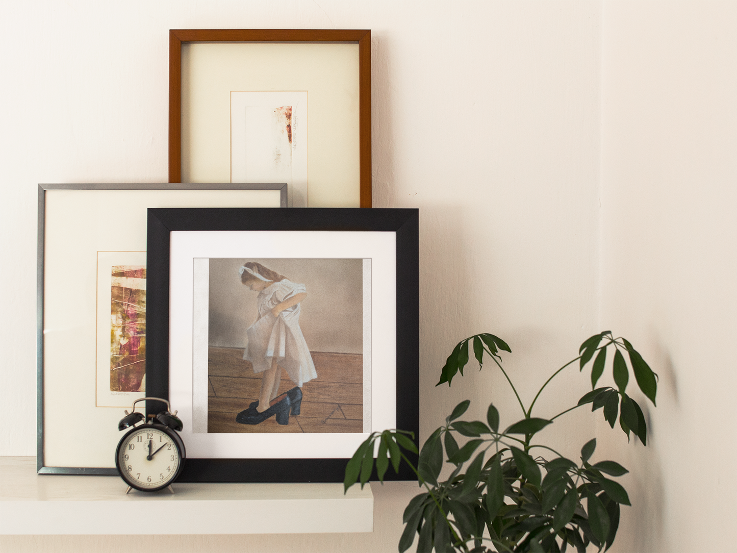 Grandma’s Shoes, Nostalgic Childhood oil painting, Vintage Oil Painting, Girl Nursery, Girl room