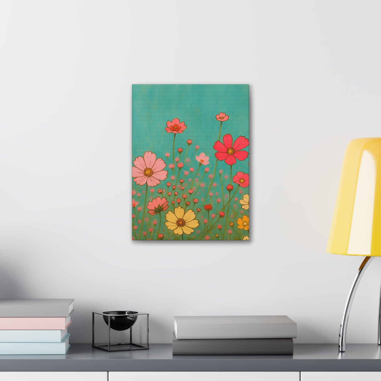 Blossom Breeze (Canvas)-Colorful Wildflower Art Print for Nursery or Bedroom | Floral Wall Decor