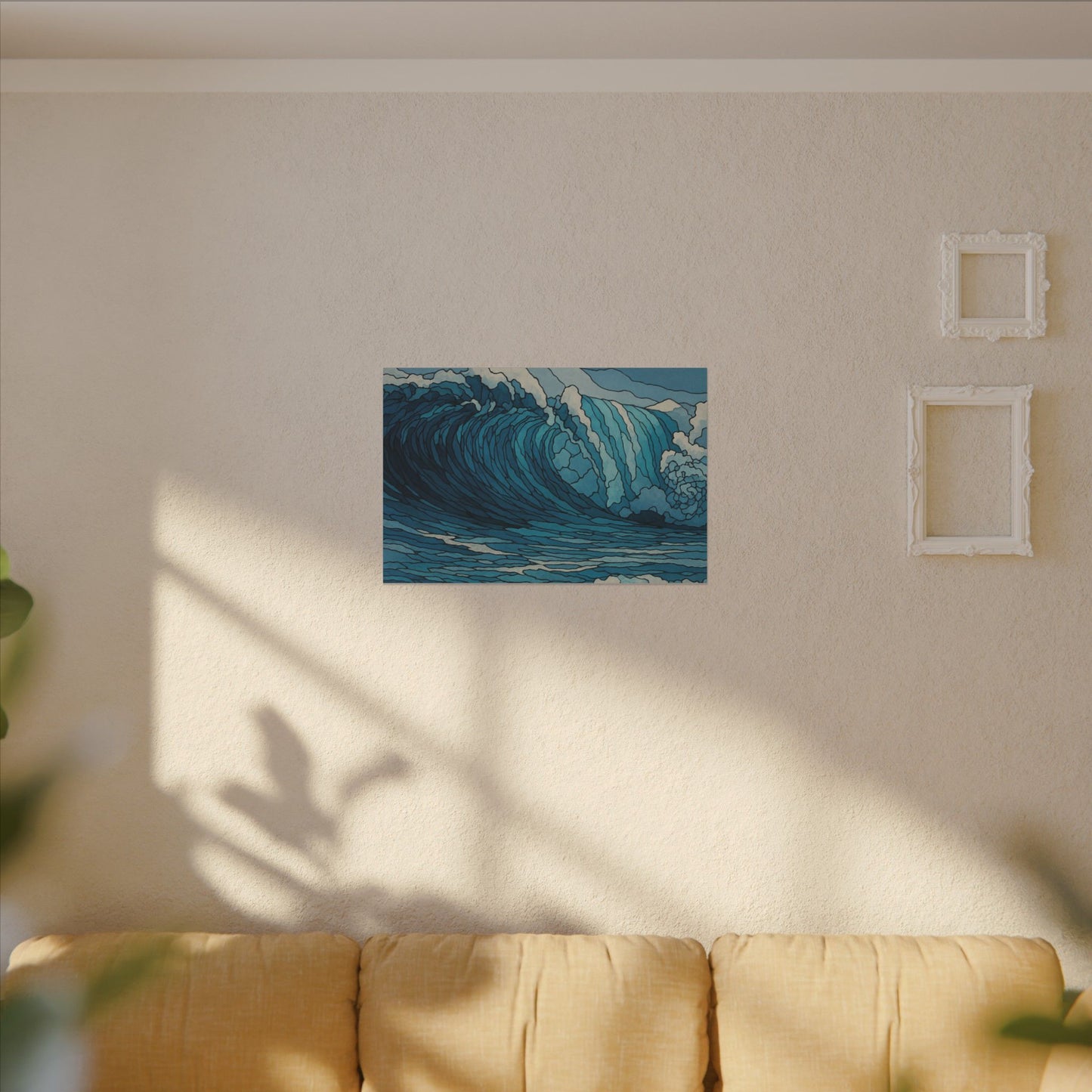 Ocean in Motion – Digital Watercolor Abstract Wave Wall Art Print