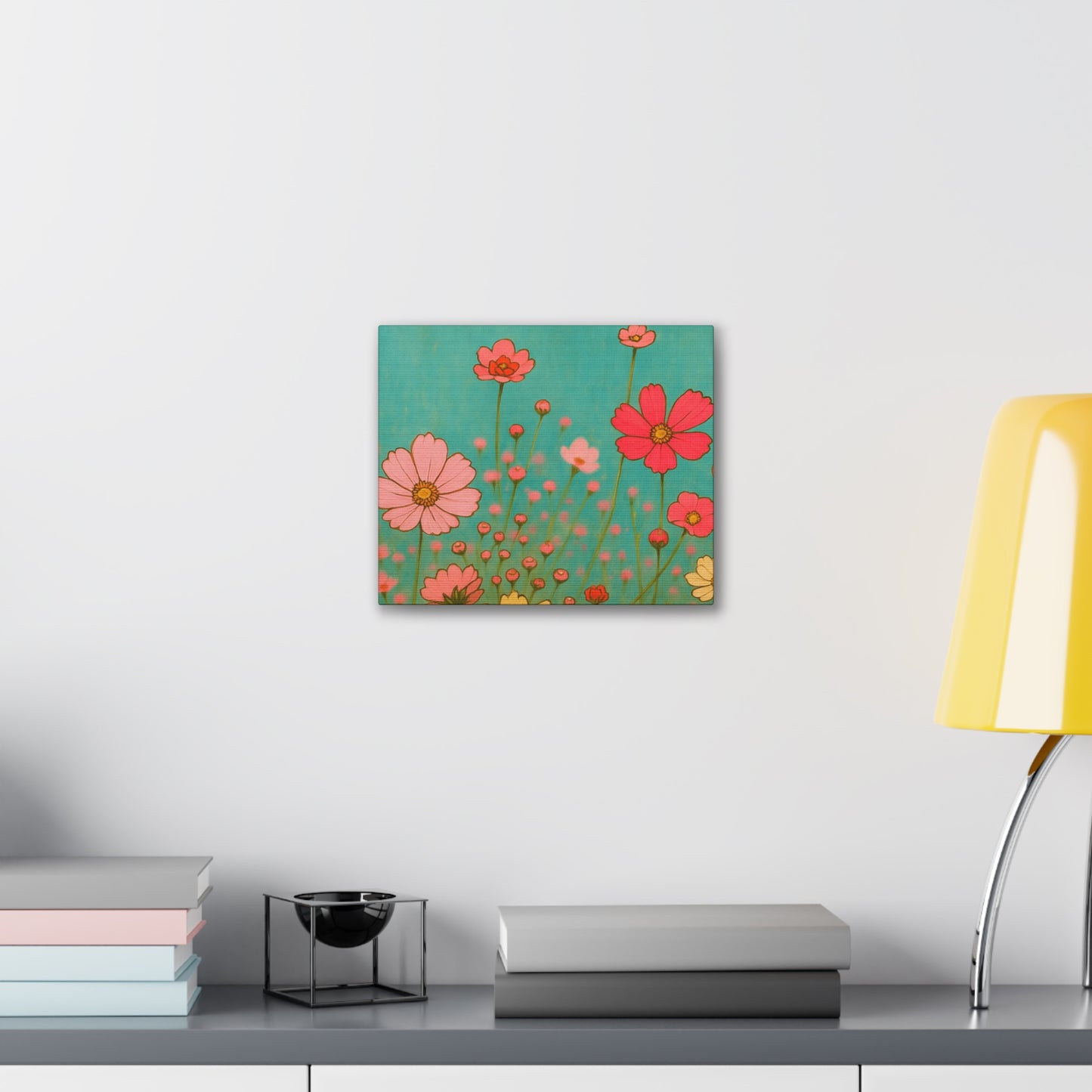 Blossom Breeze (Canvas)-Colorful Wildflower Art Print for Nursery or Bedroom | Floral Wall Decor