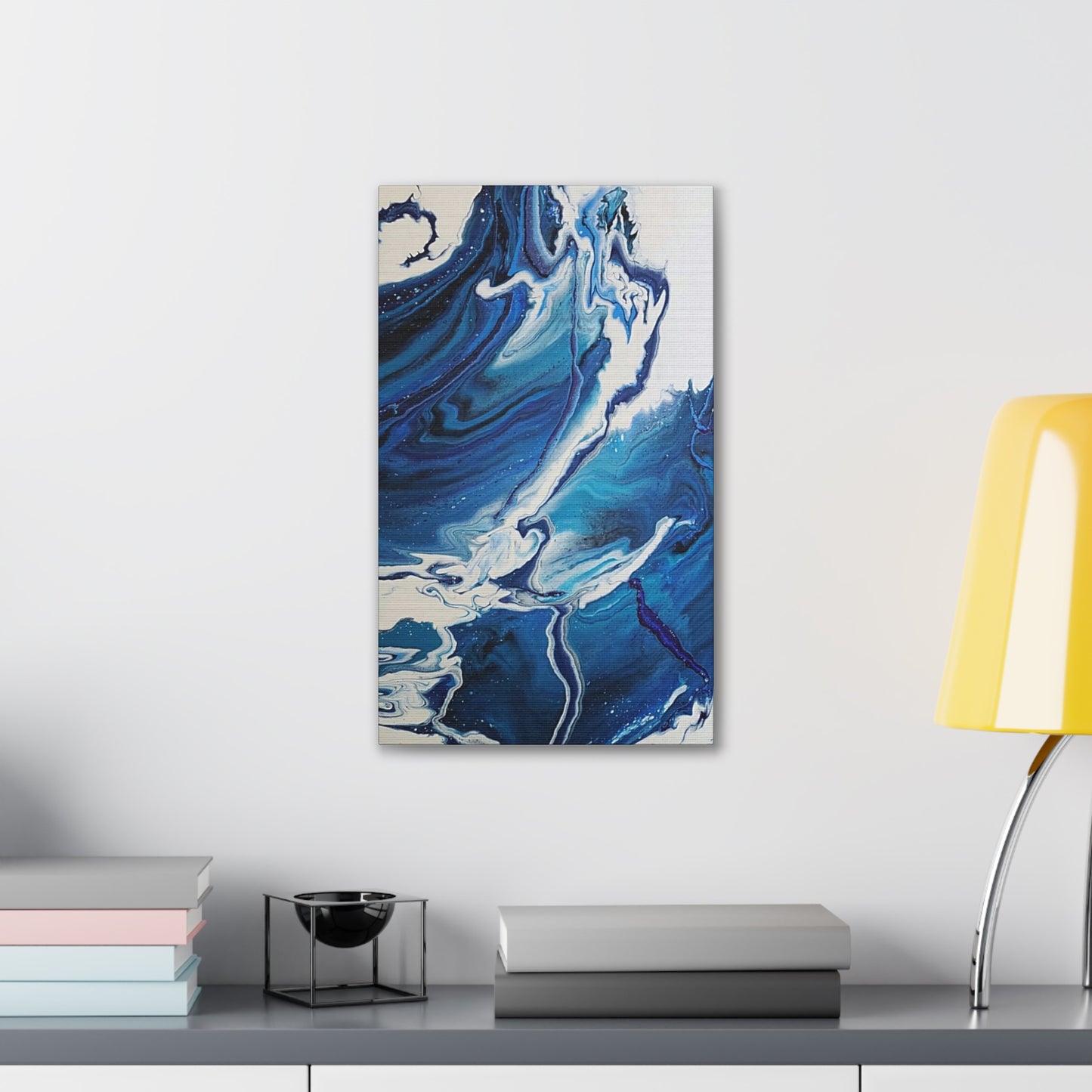 Ocean in Motion (Vertical) Modern Ocean-Inspired Abstract Art for Beach House Decor
