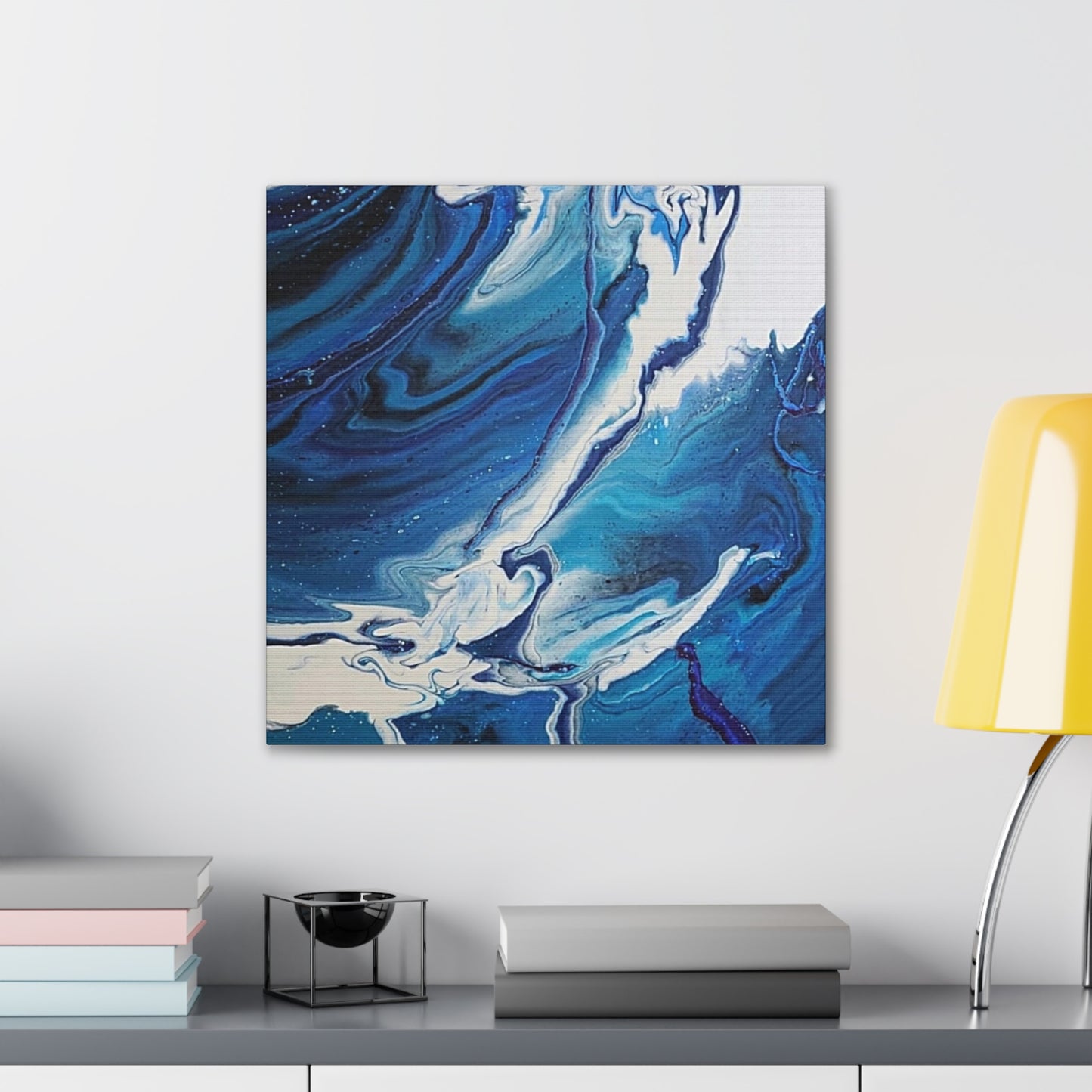 Ocean in Motion (Vertical) Modern Ocean-Inspired Abstract Art for Beach House Decor
