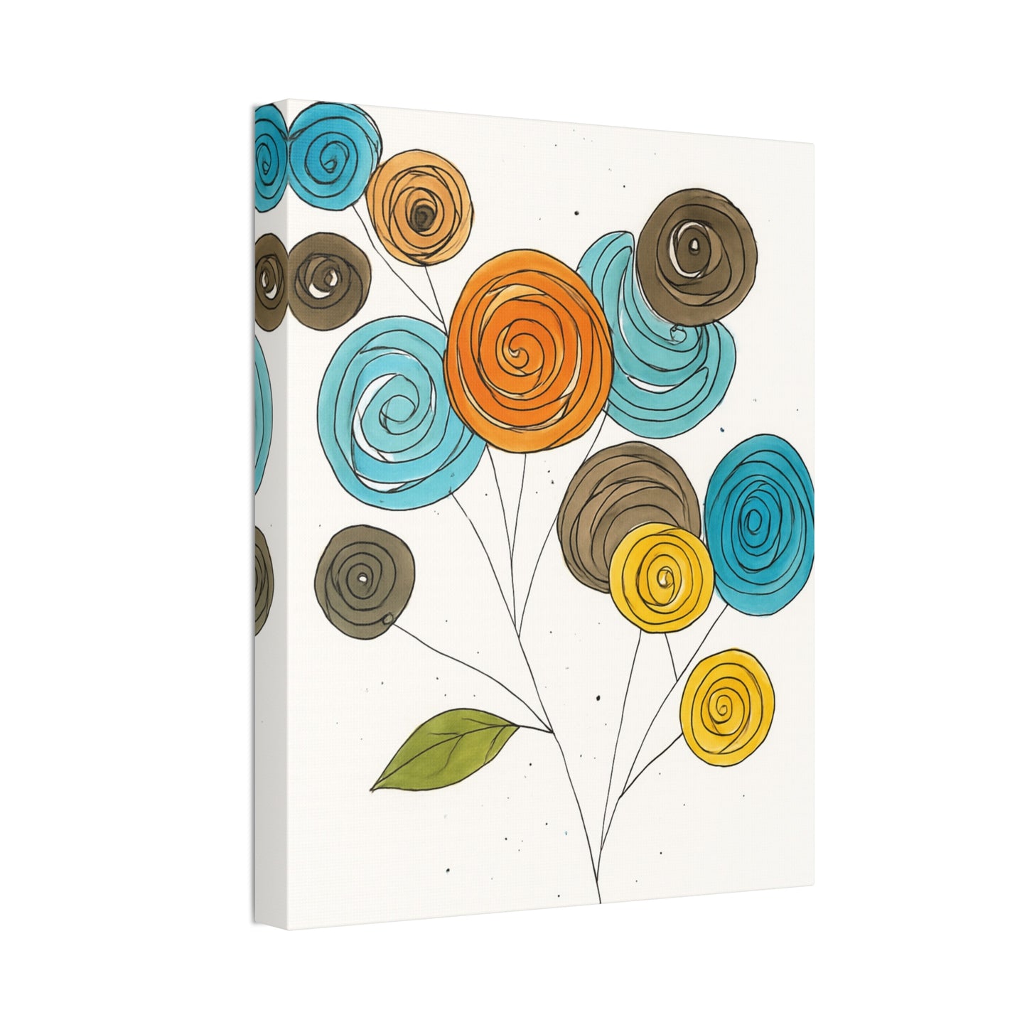 Spirals in Bloom IV – Modern Abstract Floral Digital Wall Art Print