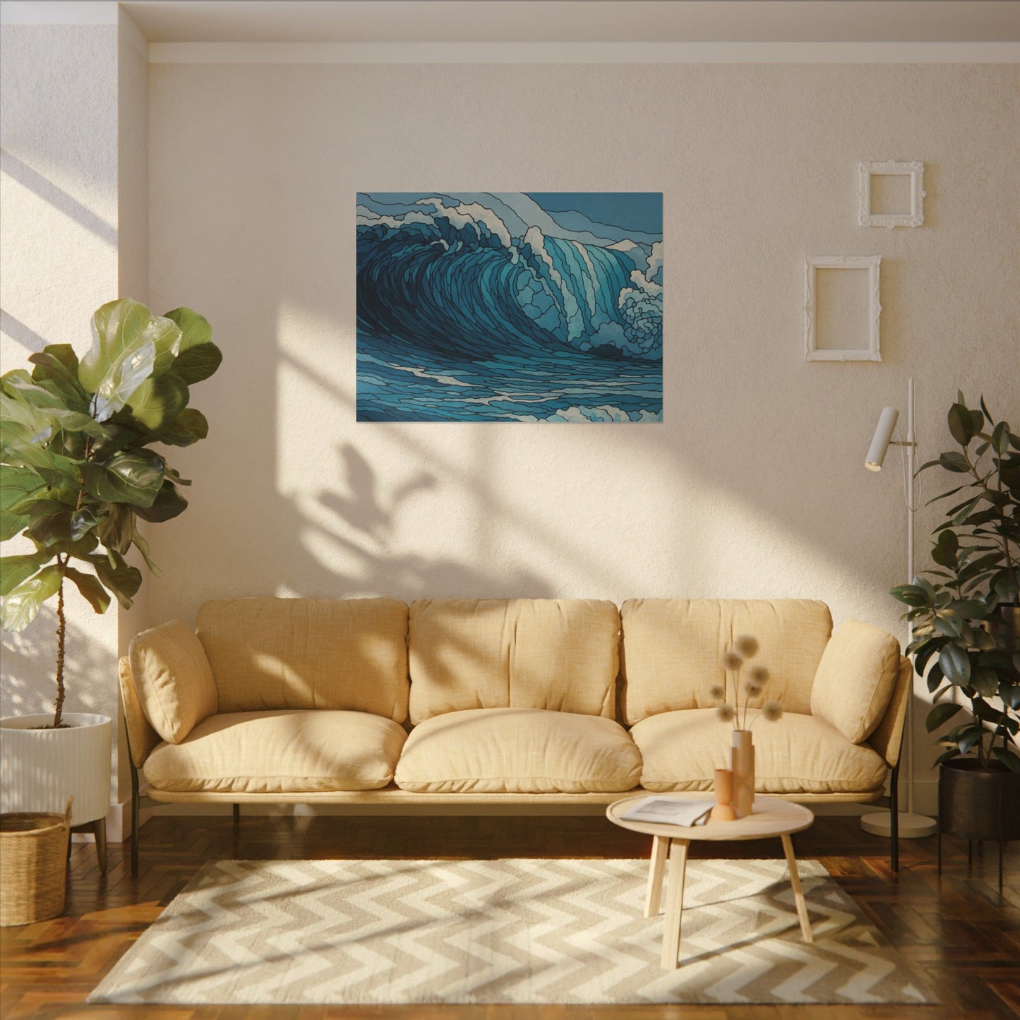 Ocean in Motion – Digital Watercolor Abstract Wave Wall Art Print