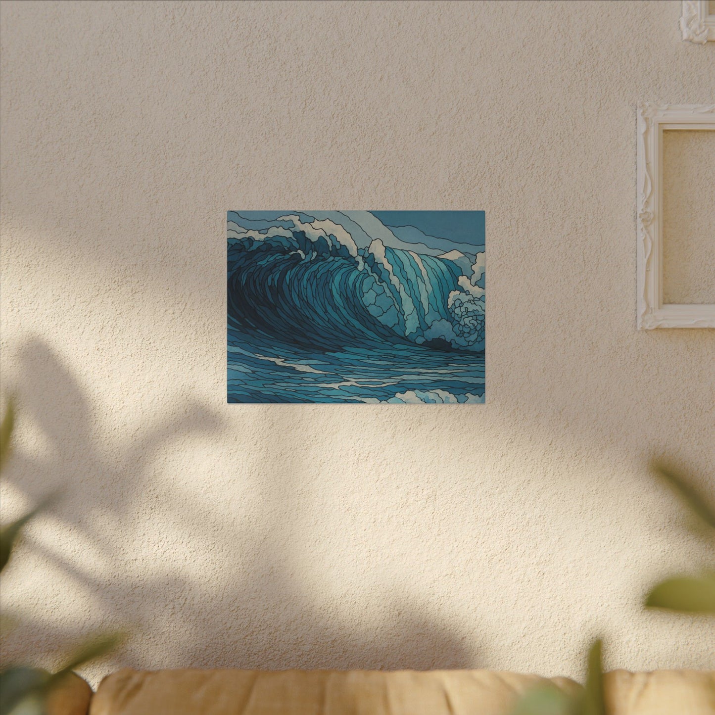 Ocean in Motion – Digital Watercolor Abstract Wave Wall Art Print