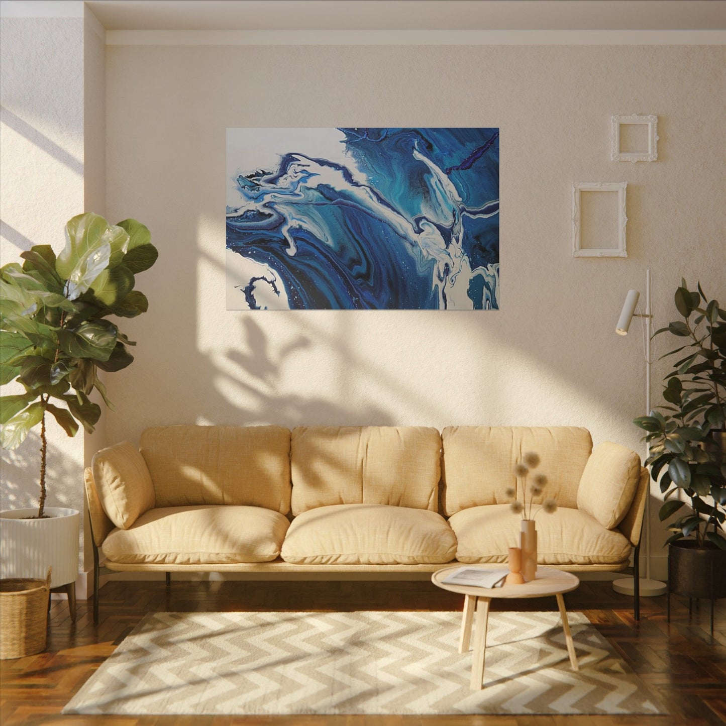 Ocean in Motion (Horizontal) Modern Ocean-Inspired Abstract Art for Beach House Decor