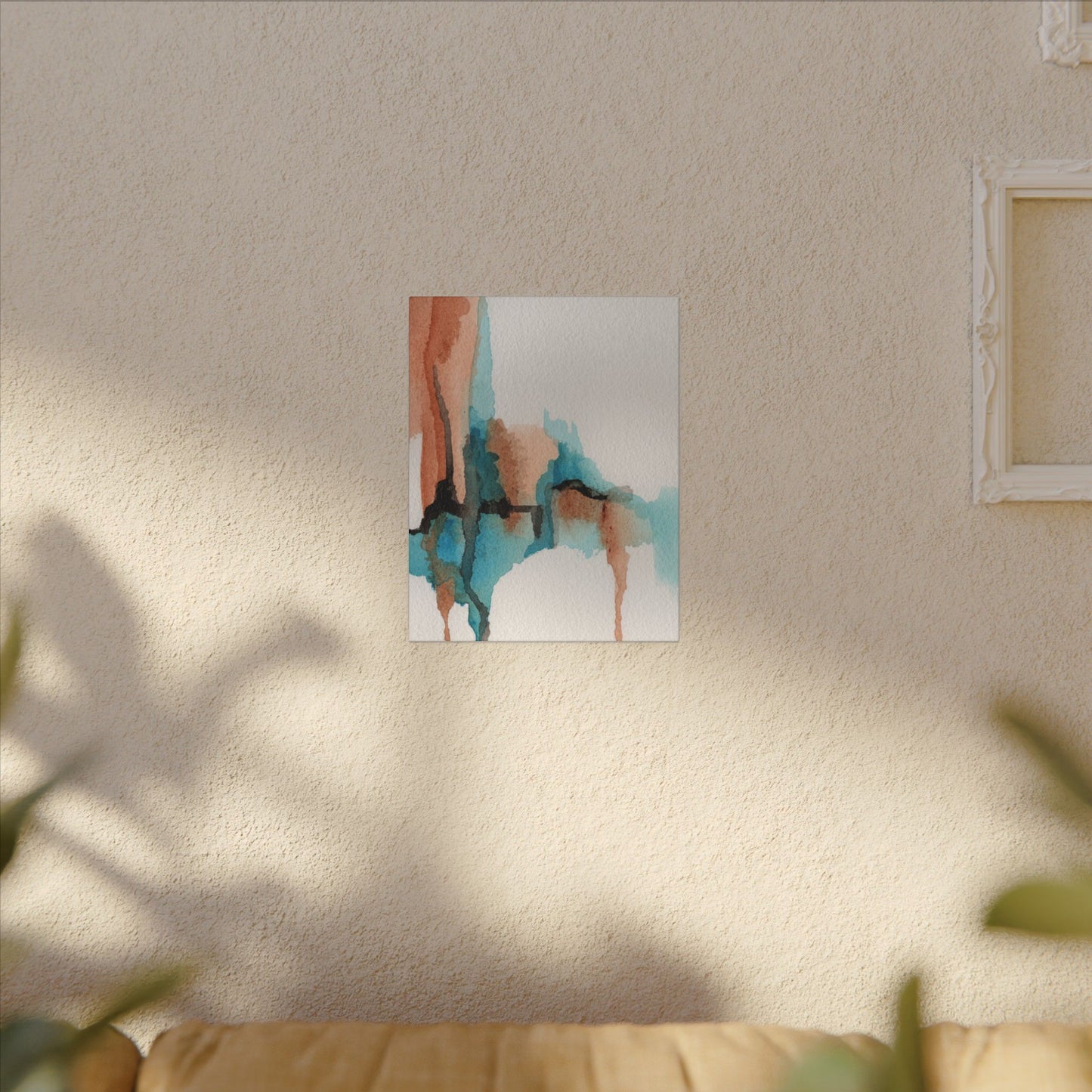 Desert Currents-Boho Abstract Wall Art in Copper and Turquoise
