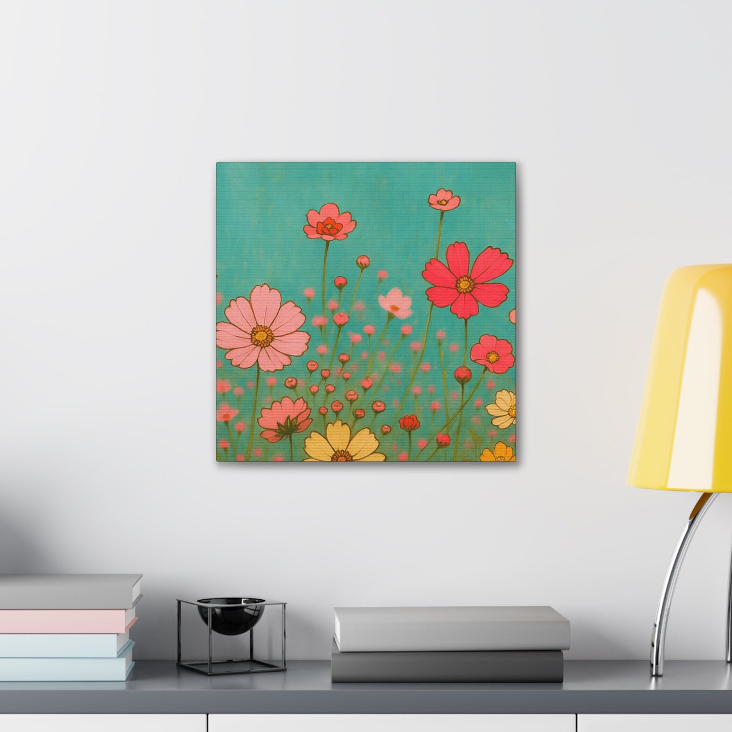 Blossom Breeze (Canvas)-Colorful Wildflower Art Print for Nursery or Bedroom | Floral Wall Decor