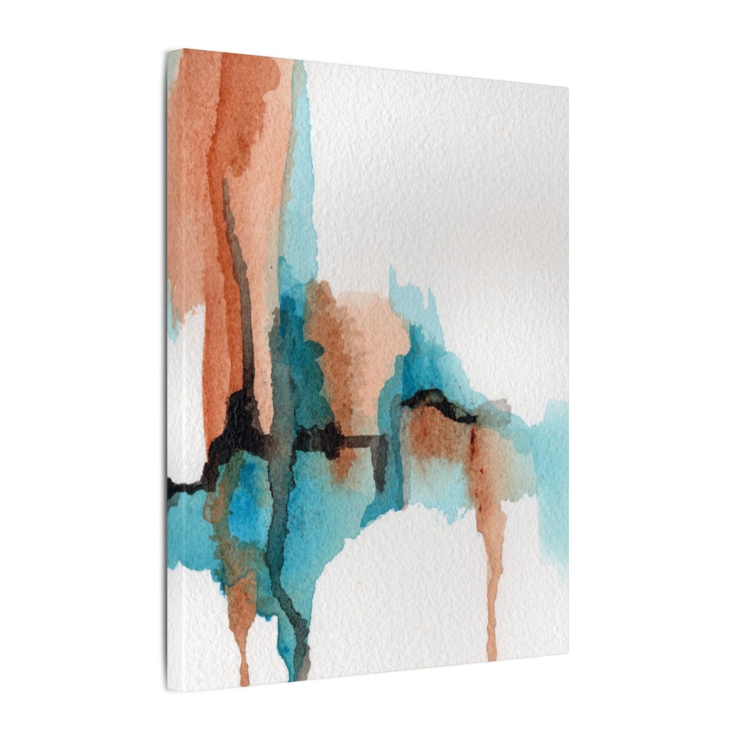Desert Currents-Boho Abstract Wall Art in Copper and Turquoise