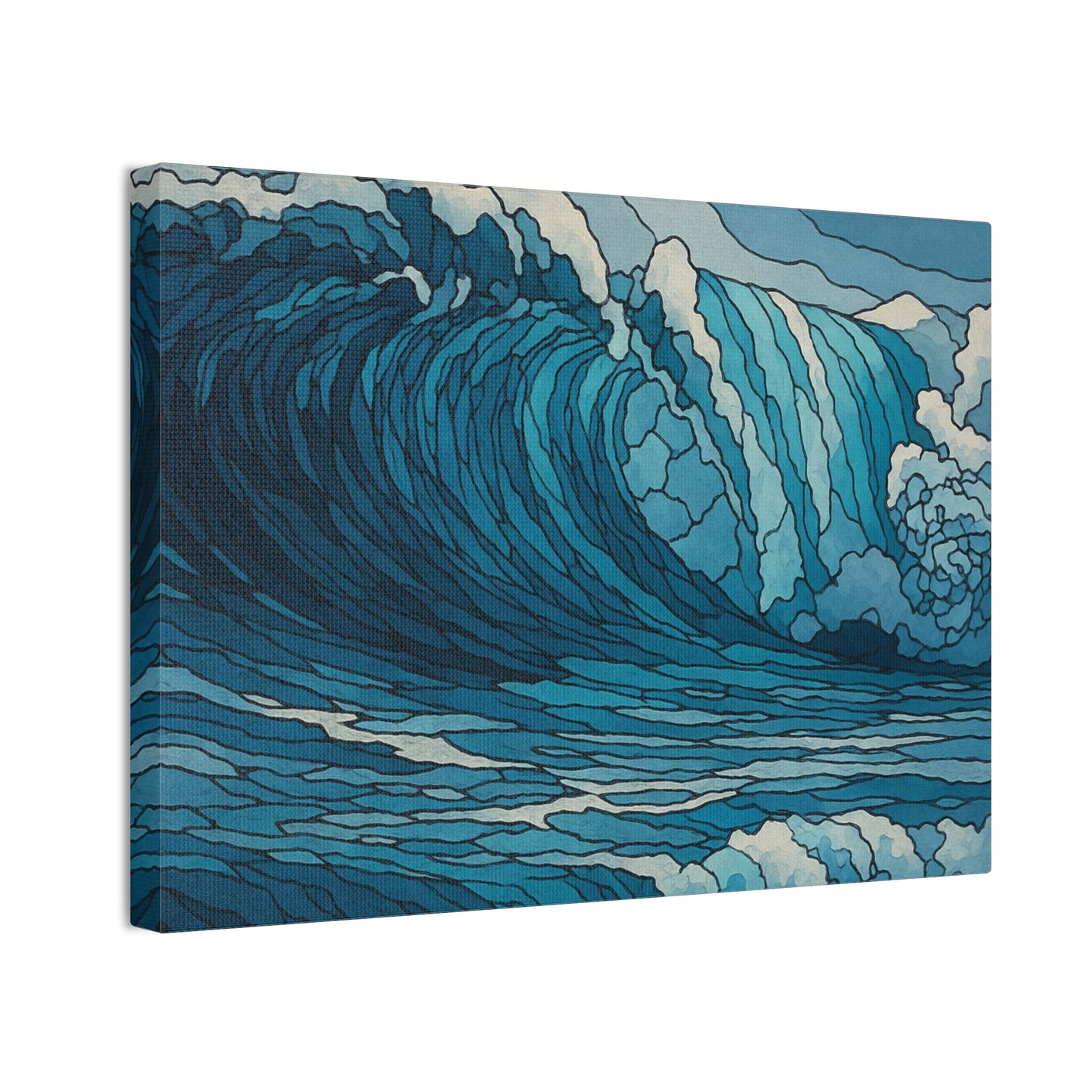 Tidal Energy, Abstract Digital Watercolor Wave Painting