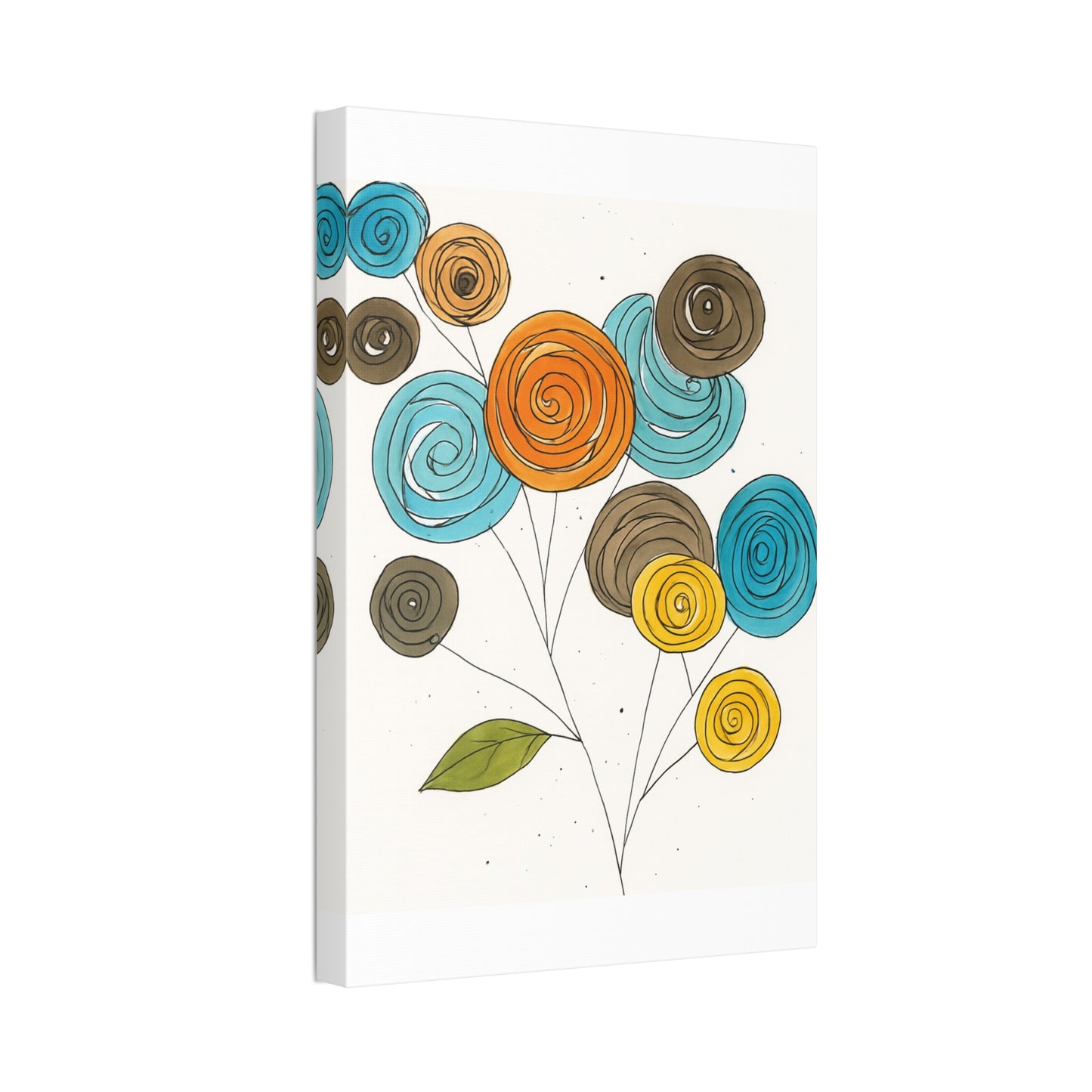 Spirals in Bloom IV – Modern Abstract Floral Digital Wall Art Print