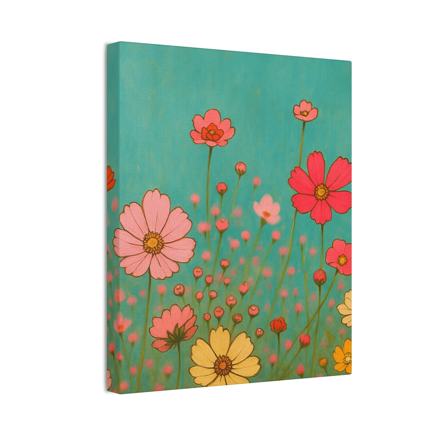Blossom Breeze (Canvas)-Colorful Wildflower Art Print for Nursery or Bedroom | Floral Wall Decor