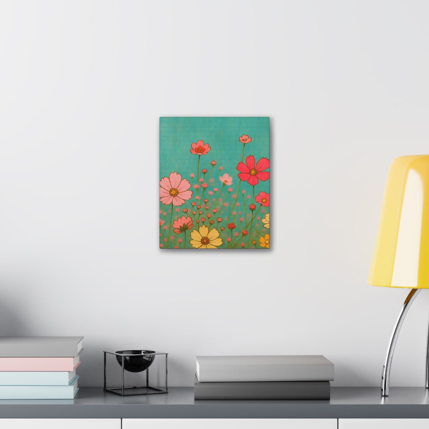 Blossom Breeze (Canvas)-Colorful Wildflower Art Print for Nursery or Bedroom | Floral Wall Decor