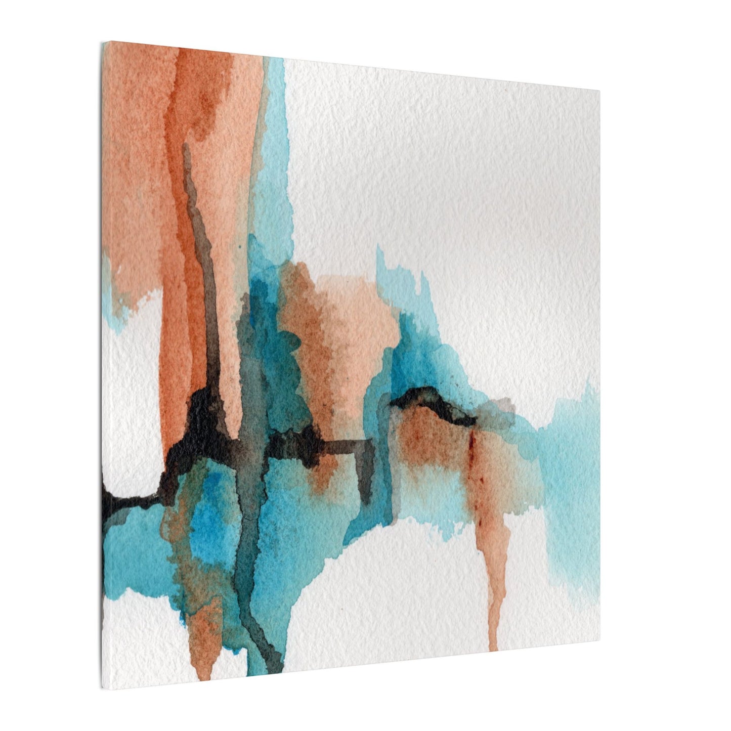 Desert Currents-Boho Abstract Wall Art in Copper and Turquoise