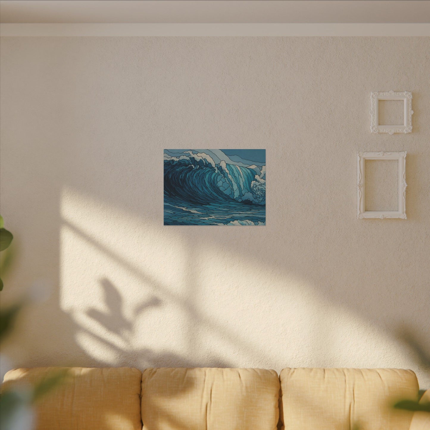 Ocean in Motion – Digital Watercolor Abstract Wave Wall Art Print