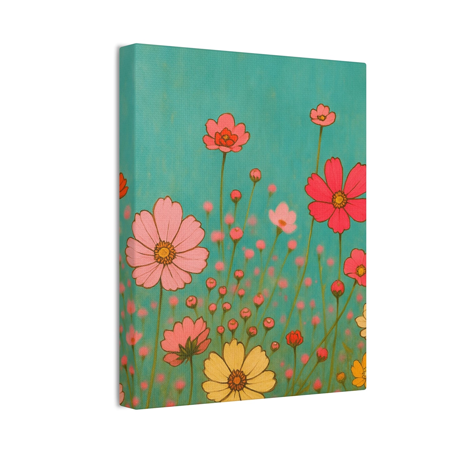 Blossom Breeze (Canvas)-Colorful Wildflower Art Print for Nursery or Bedroom | Floral Wall Decor