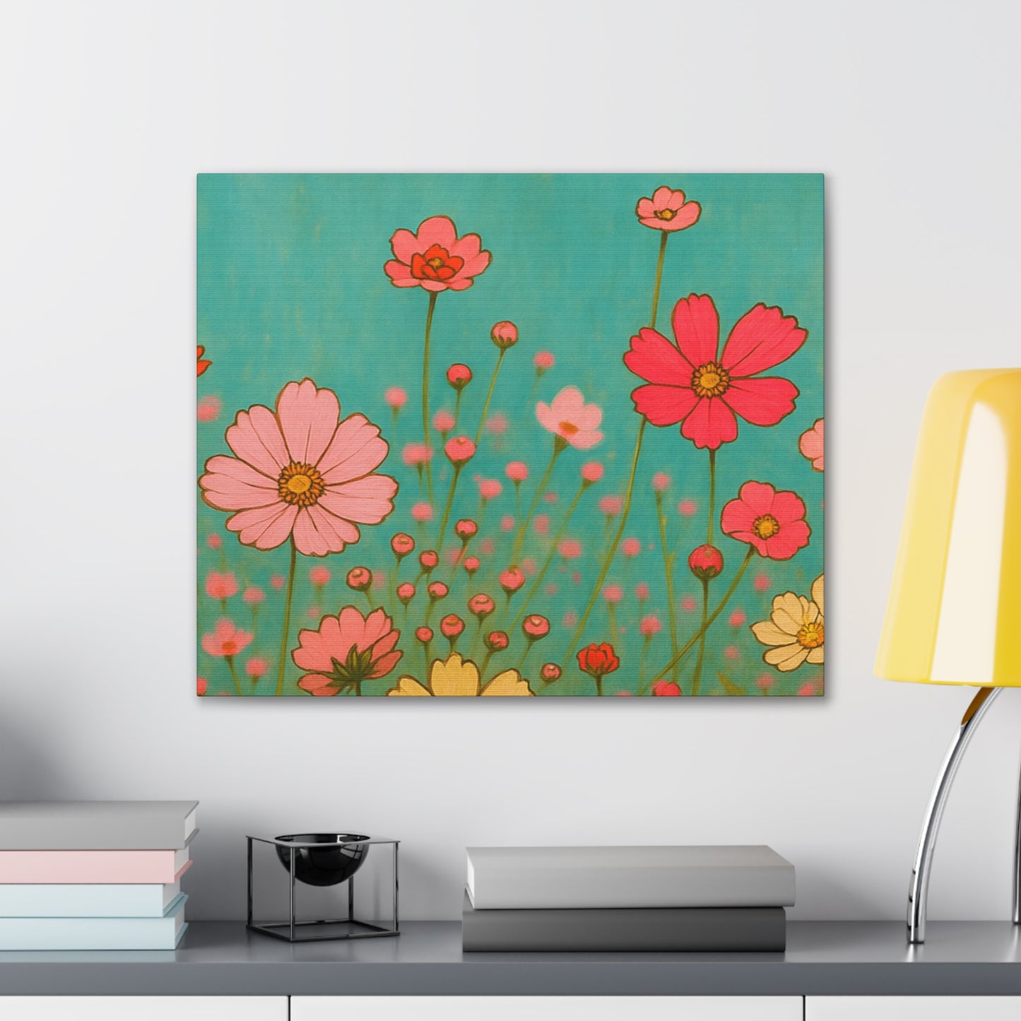 Blossom Breeze (Canvas)-Colorful Wildflower Art Print for Nursery or Bedroom | Floral Wall Decor