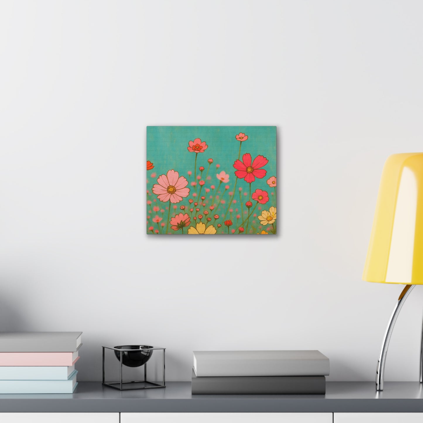 Blossom Breeze (Canvas)-Colorful Wildflower Art Print for Nursery or Bedroom | Floral Wall Decor