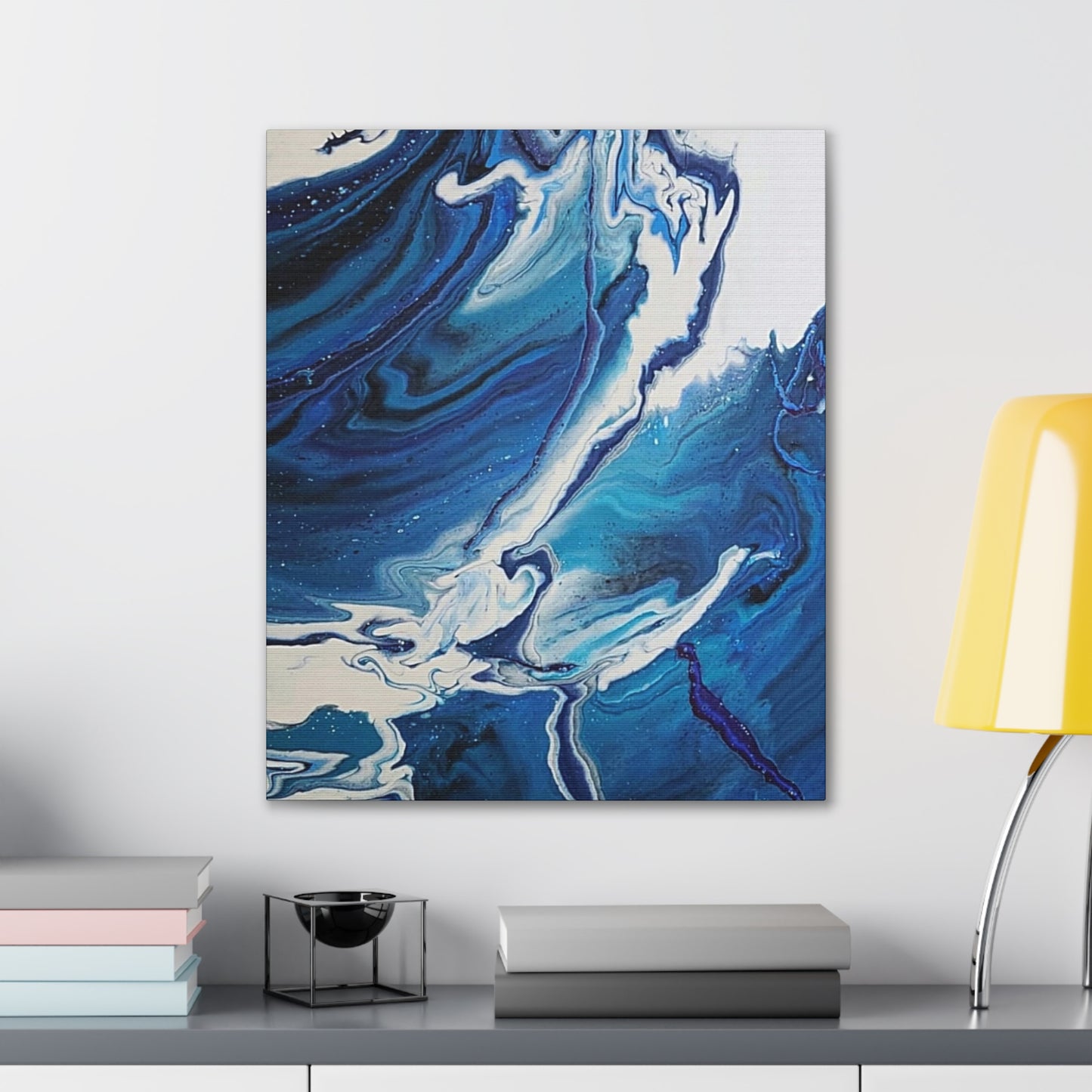 Ocean in Motion (Vertical) Modern Ocean-Inspired Abstract Art for Beach House Decor