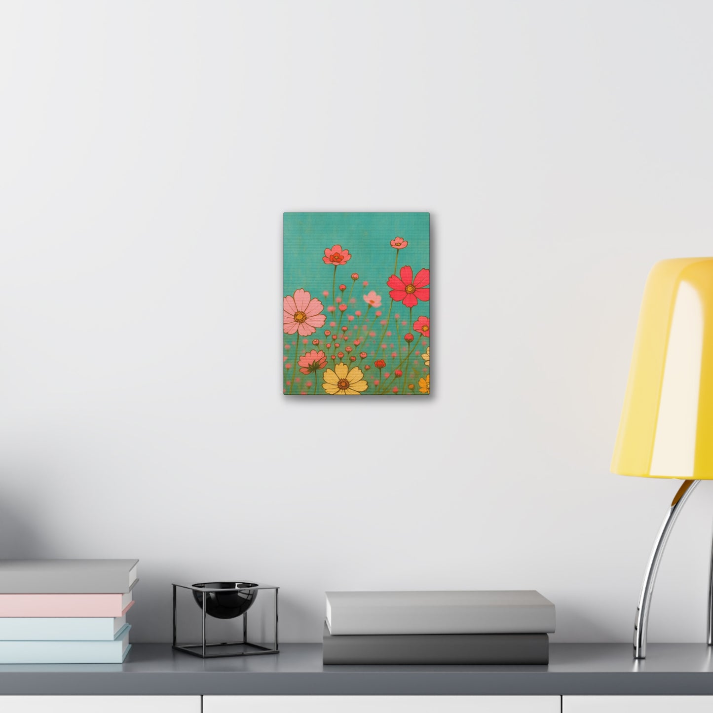 Blossom Breeze (Canvas)-Colorful Wildflower Art Print for Nursery or Bedroom | Floral Wall Decor