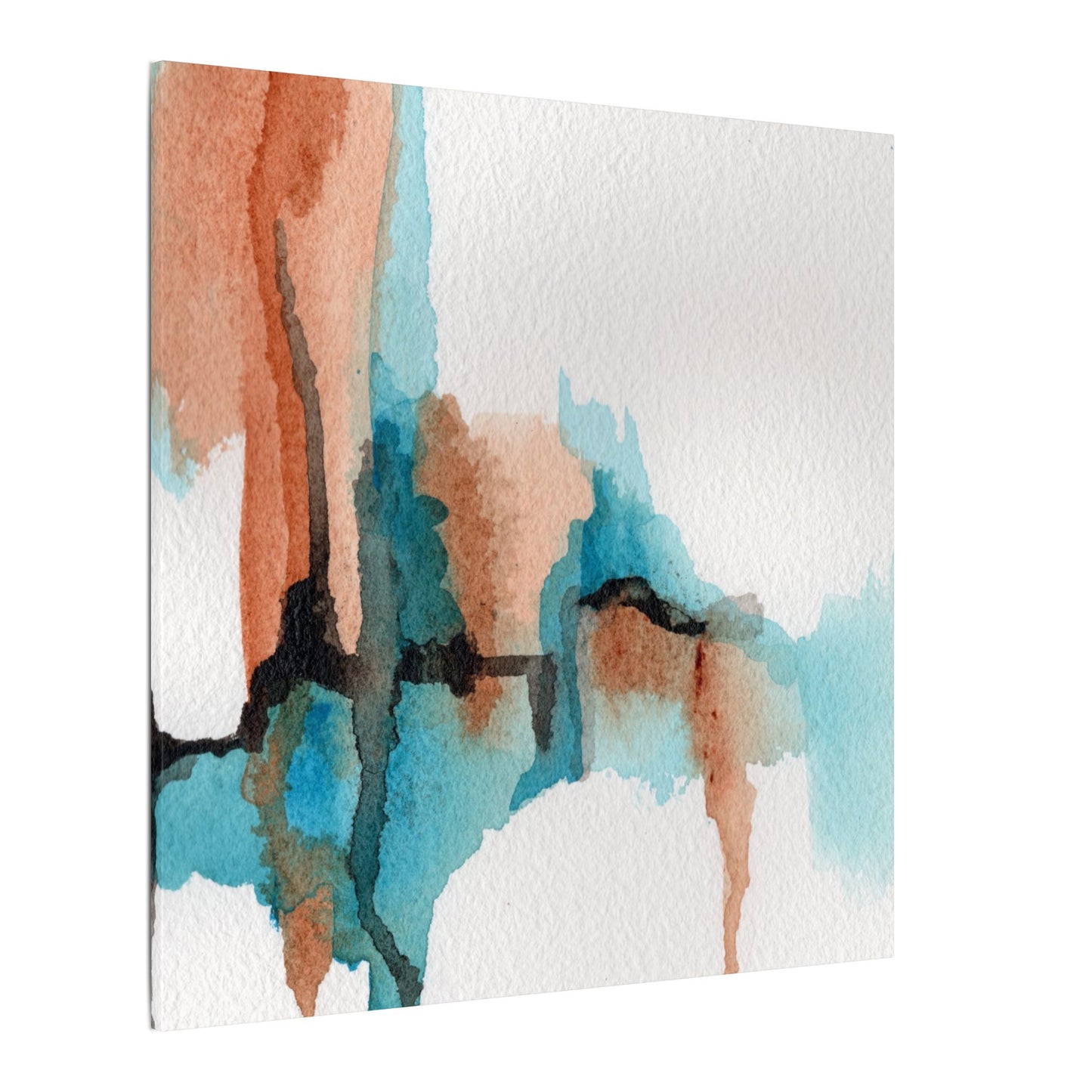 Desert Currents-Boho Abstract Wall Art in Copper and Turquoise