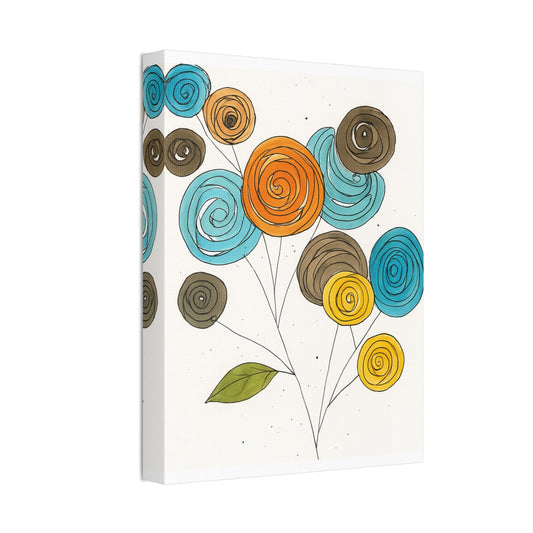 Spirals in Bloom IV – Modern Abstract Floral Digital Wall Art Print