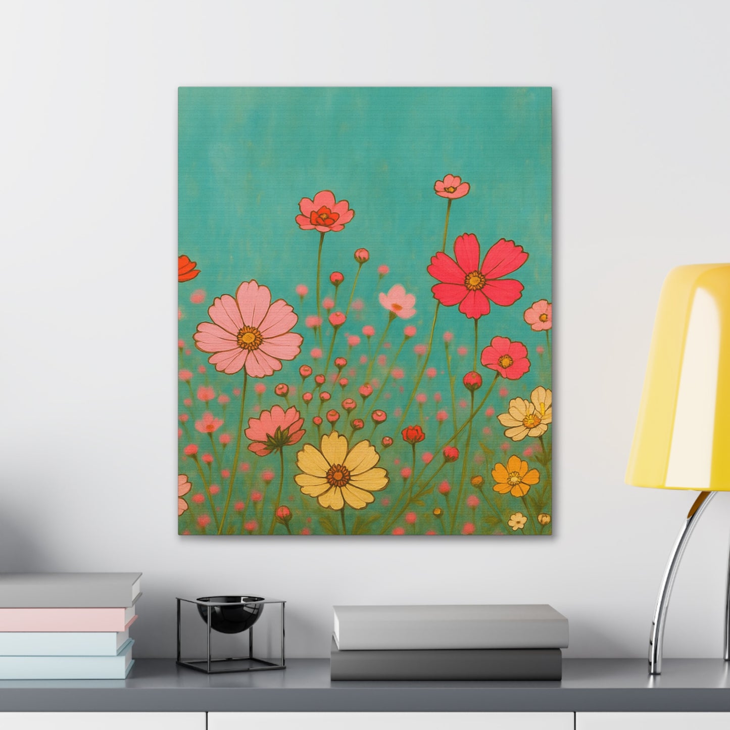 Blossom Breeze (Canvas)-Colorful Wildflower Art Print for Nursery or Bedroom | Floral Wall Decor