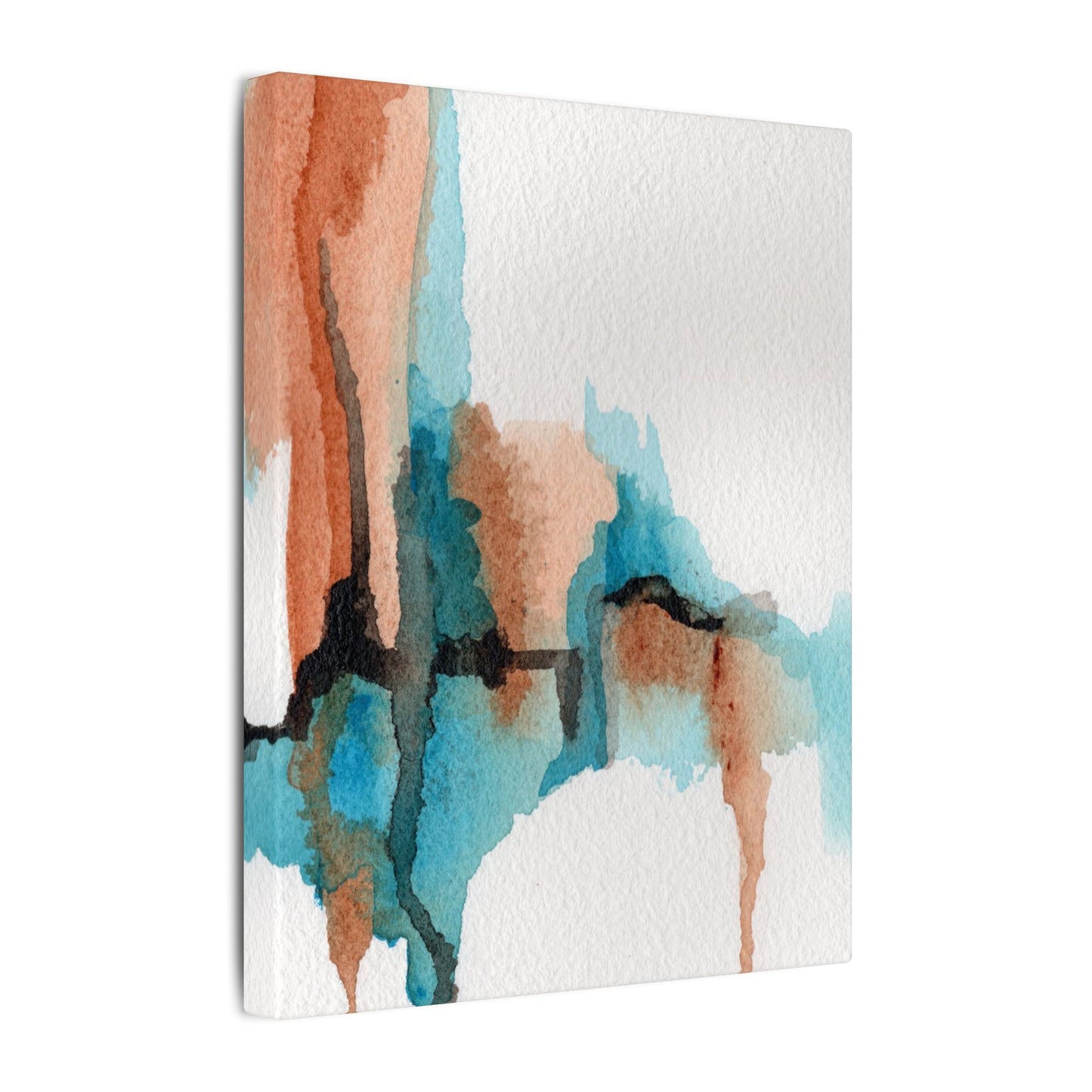 Desert Currents-Boho Abstract Wall Art in Copper and Turquoise