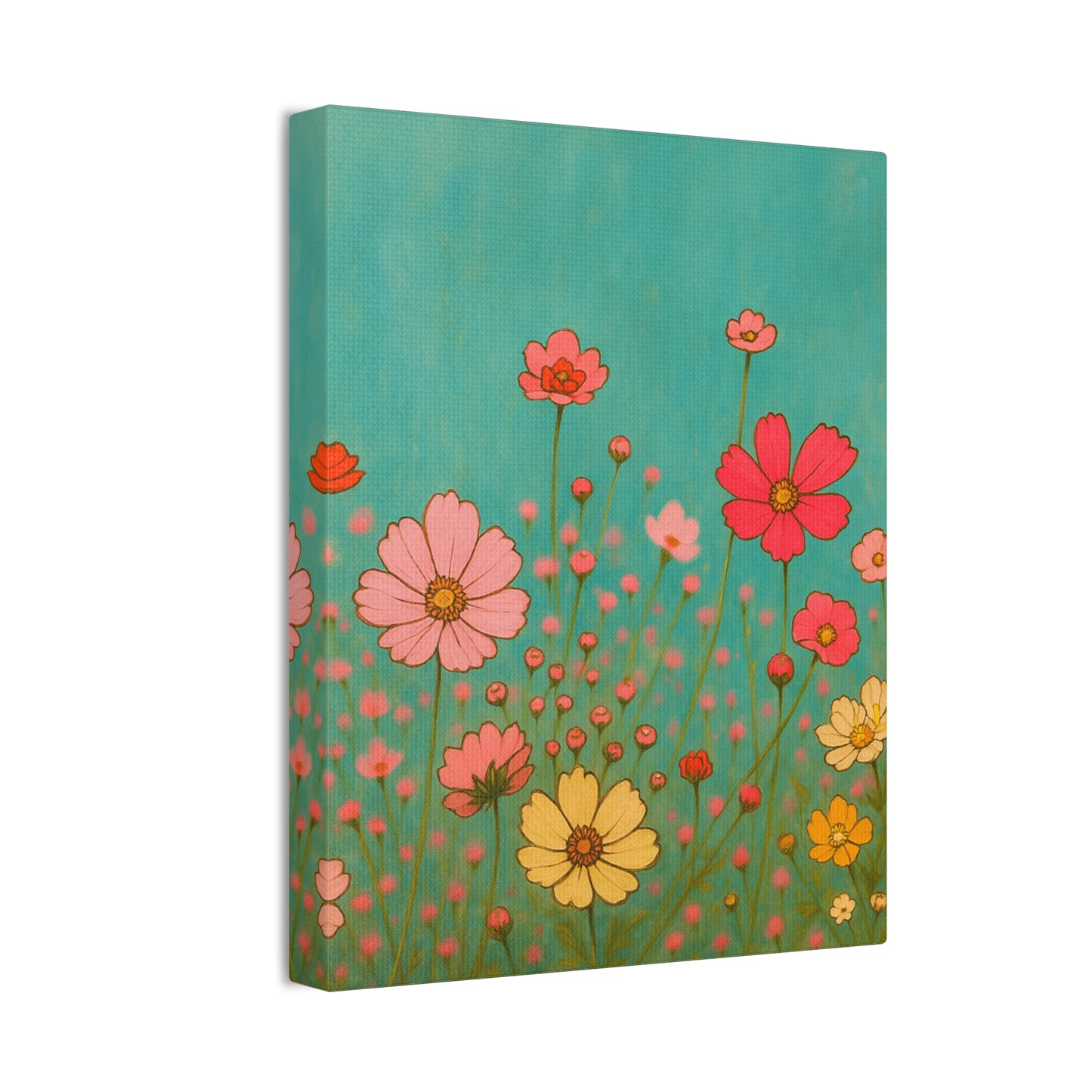 Blossom Breeze (Canvas)-Colorful Wildflower Art Print for Nursery or Bedroom | Floral Wall Decor
