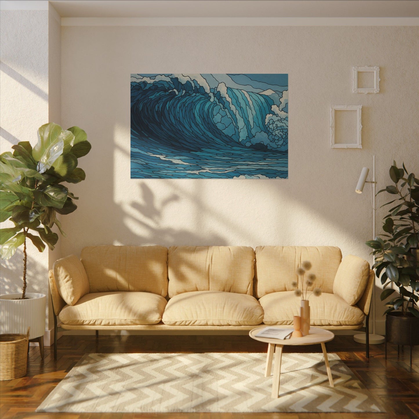Ocean in Motion – Digital Watercolor Abstract Wave Wall Art Print