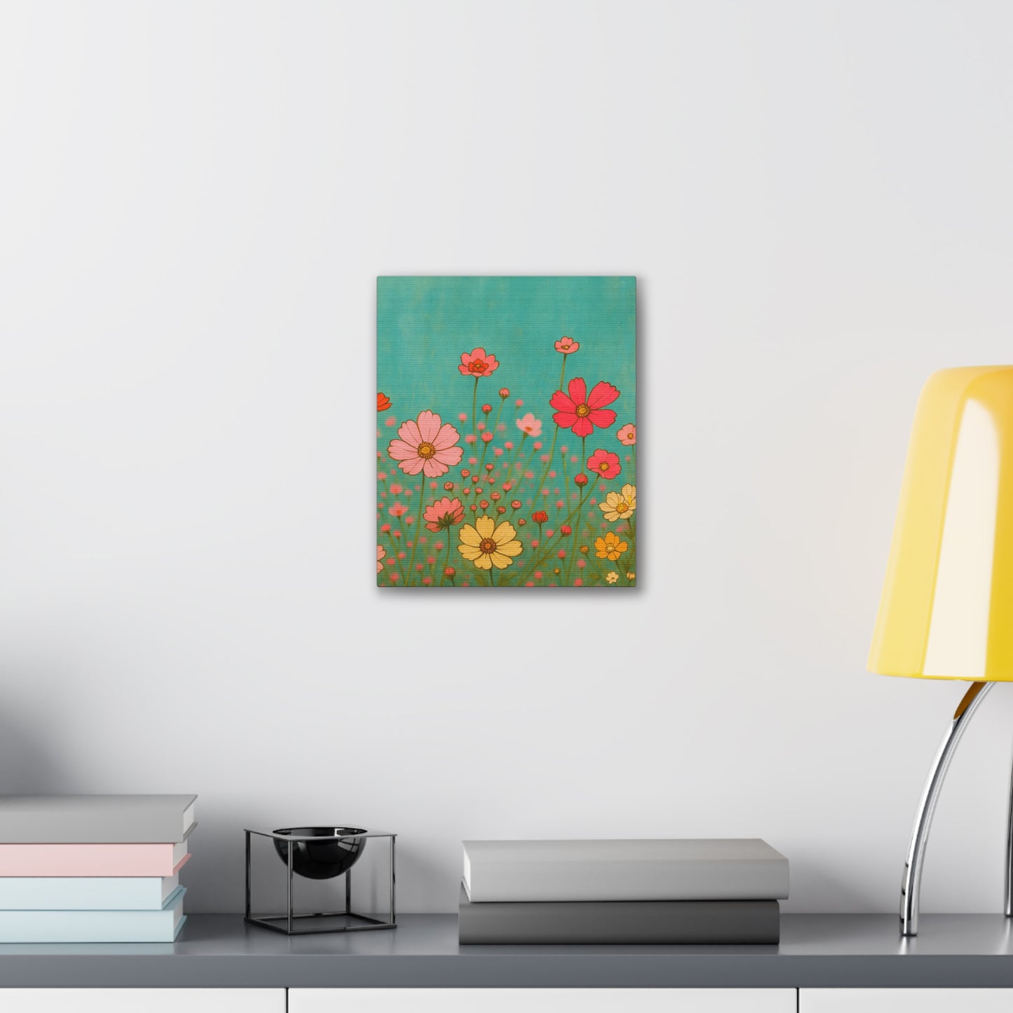 Blossom Breeze (Canvas)-Colorful Wildflower Art Print for Nursery or Bedroom | Floral Wall Decor