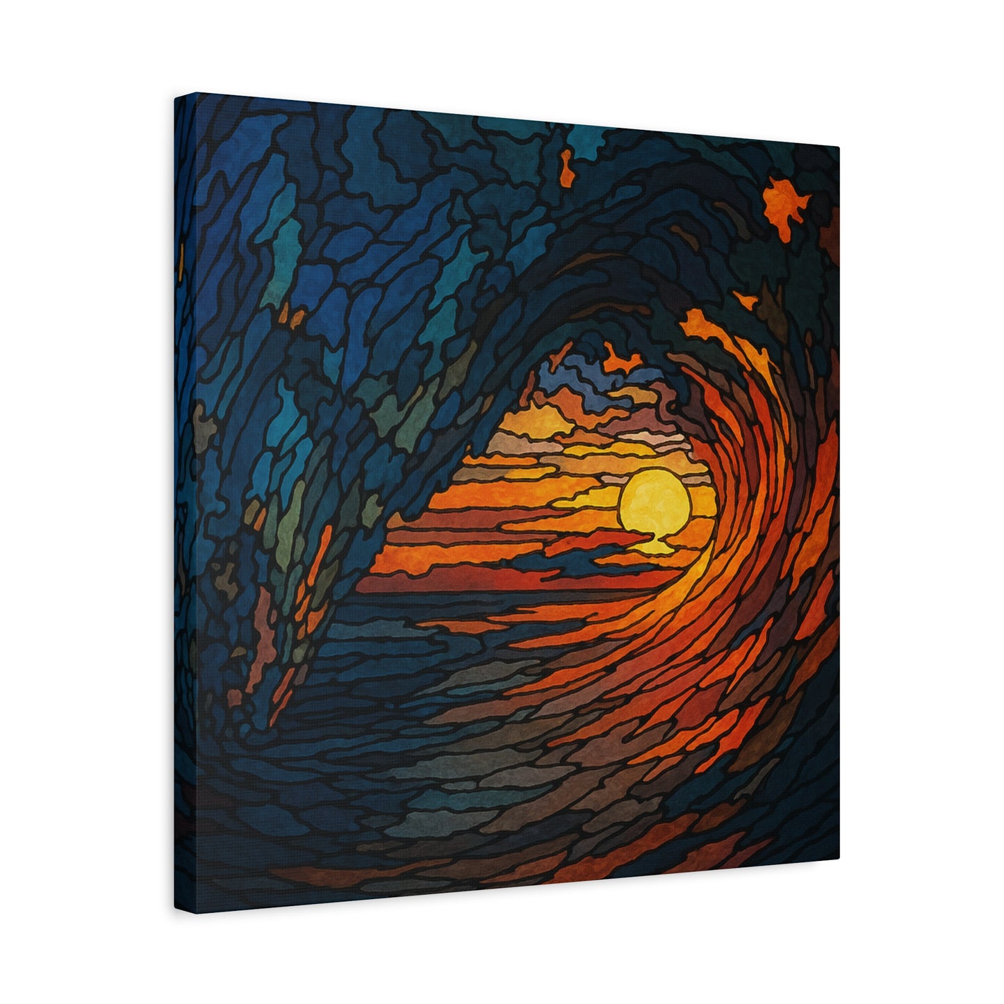 Sunset Barrel Wave-Matte Canvas Art, Sunset Wall Decor, Beach House Decoration, Coastal Home Decor, Gift for Art Lovers
