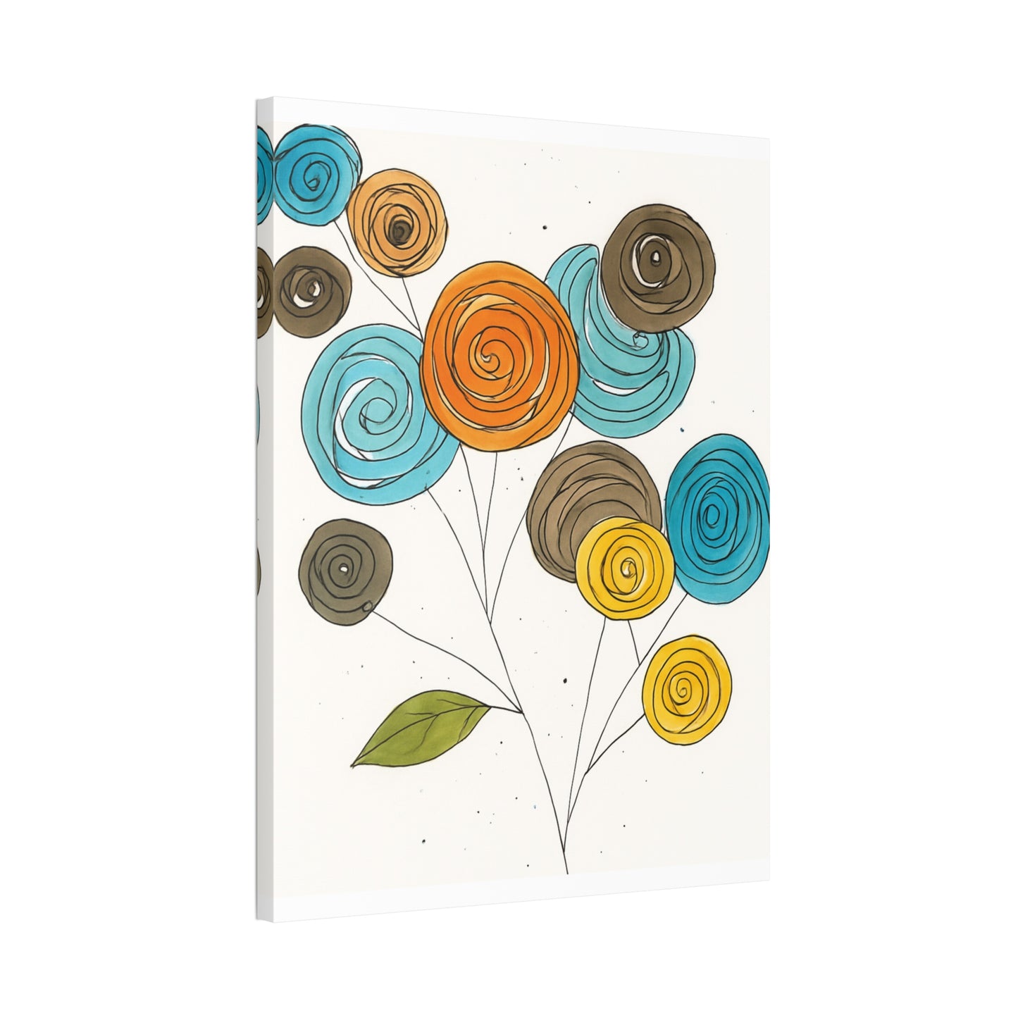 Spirals in Bloom IV – Modern Abstract Floral Digital Wall Art Print