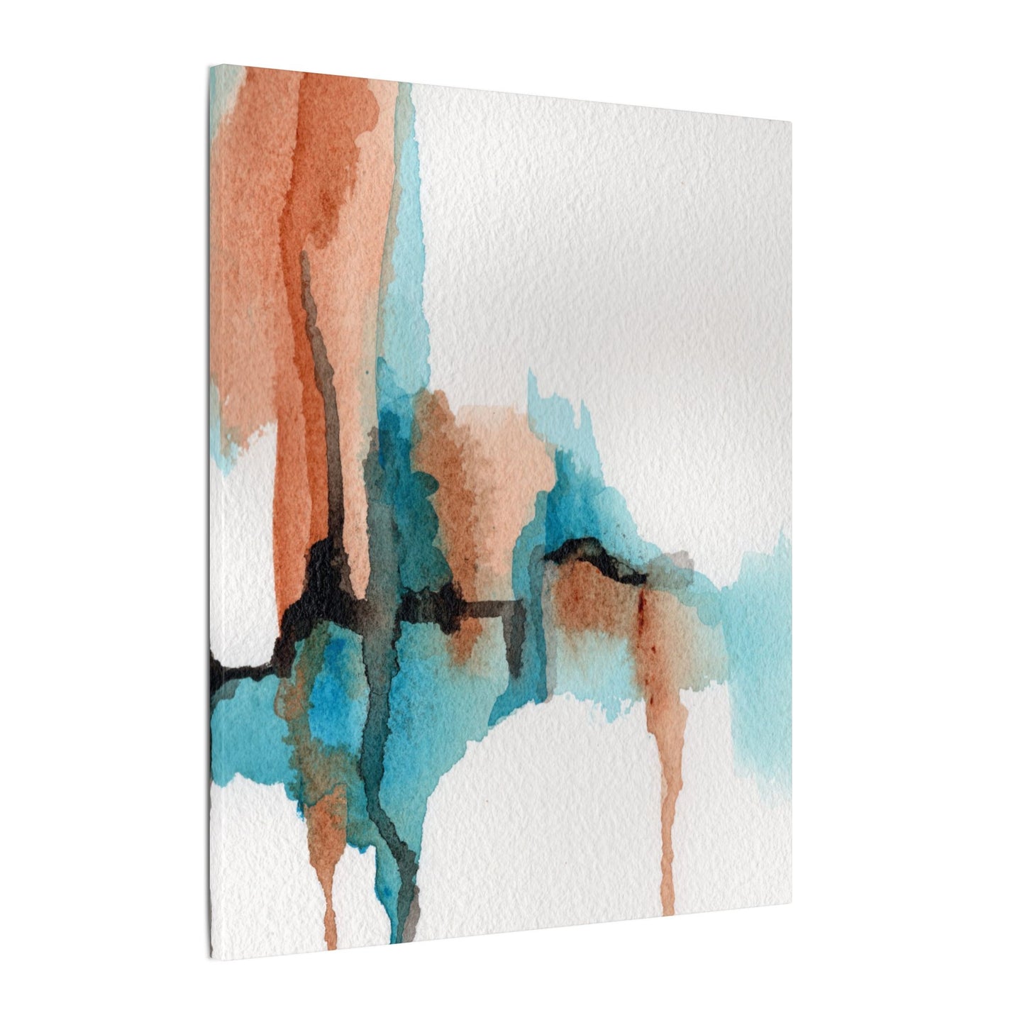 Desert Currents-Boho Abstract Wall Art in Copper and Turquoise
