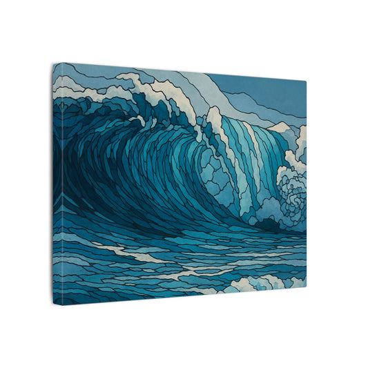 Ocean in Motion – Digital Watercolor Abstract Wave Wall Art Print