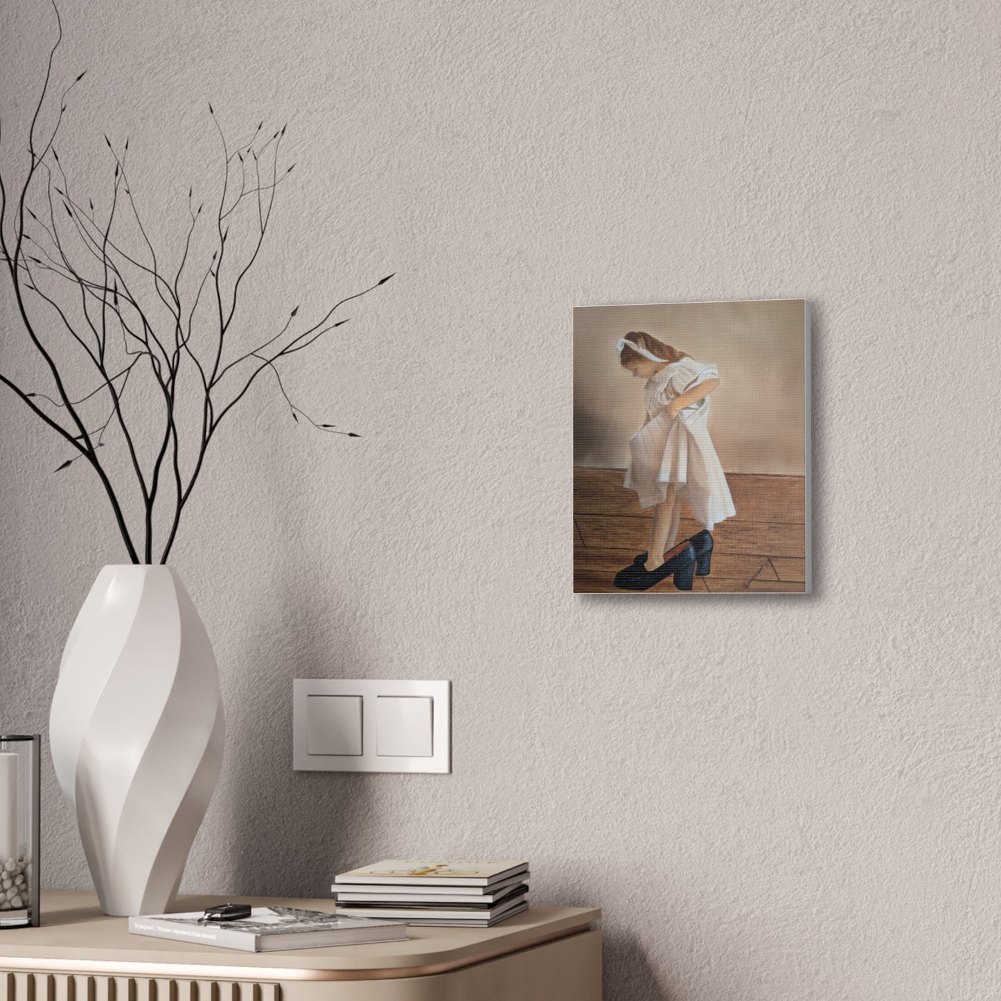 Grandma’s Shoes, Nostalgic Childhood oil painting, Vintage Oil Painting, Girl Nursery, Girl room