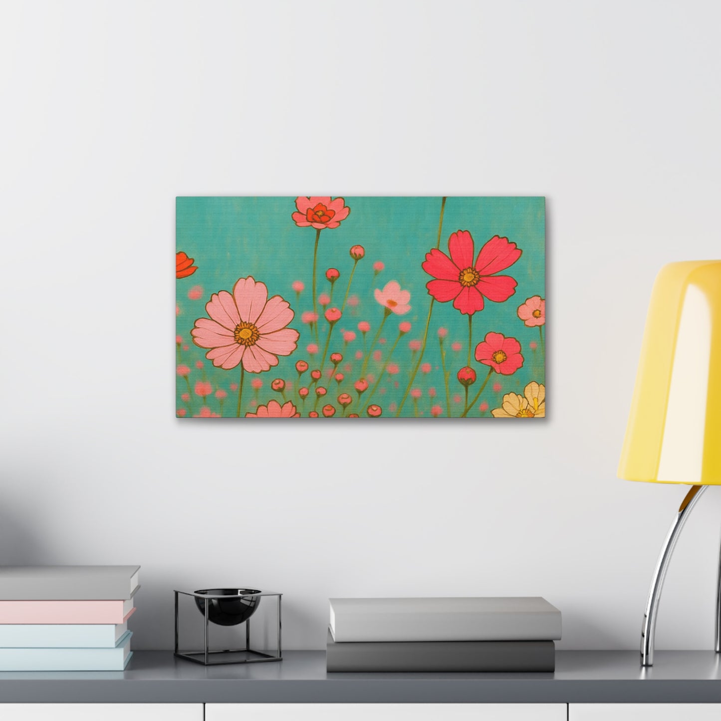 Blossom Breeze (Canvas)-Colorful Wildflower Art Print for Nursery or Bedroom | Floral Wall Decor