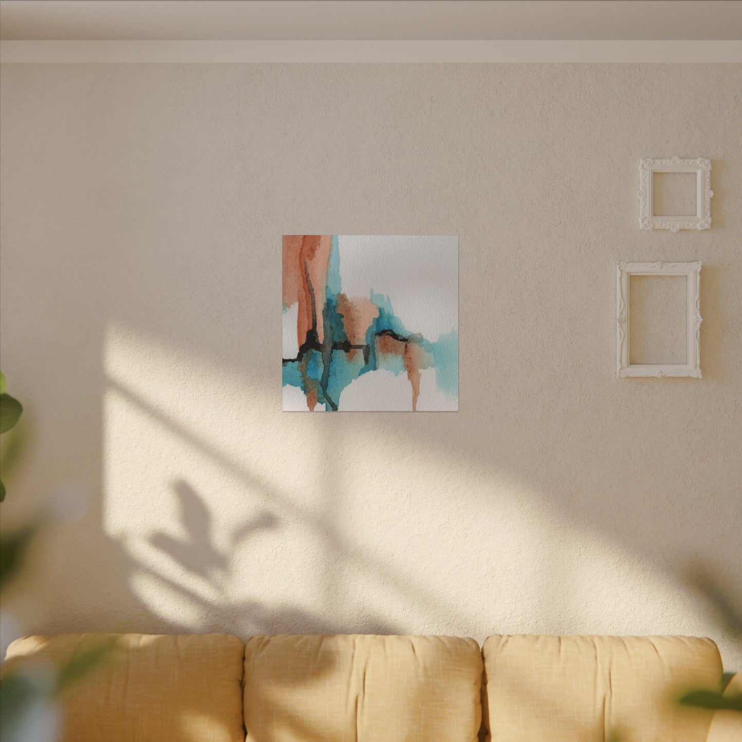 Desert Currents-Boho Abstract Wall Art in Copper and Turquoise