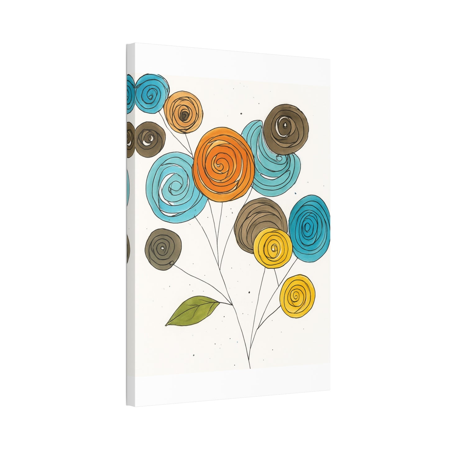 Spirals in Bloom IV – Modern Abstract Floral Digital Wall Art Print